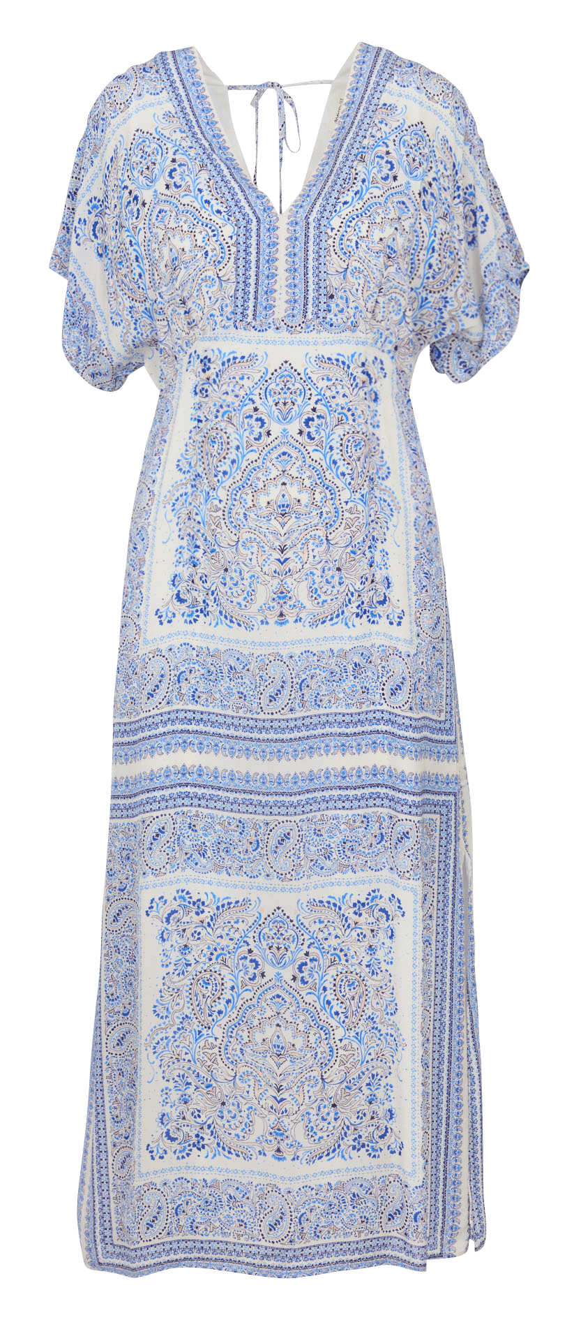 Robe longue col V imprimée MAISON 123 Bleu