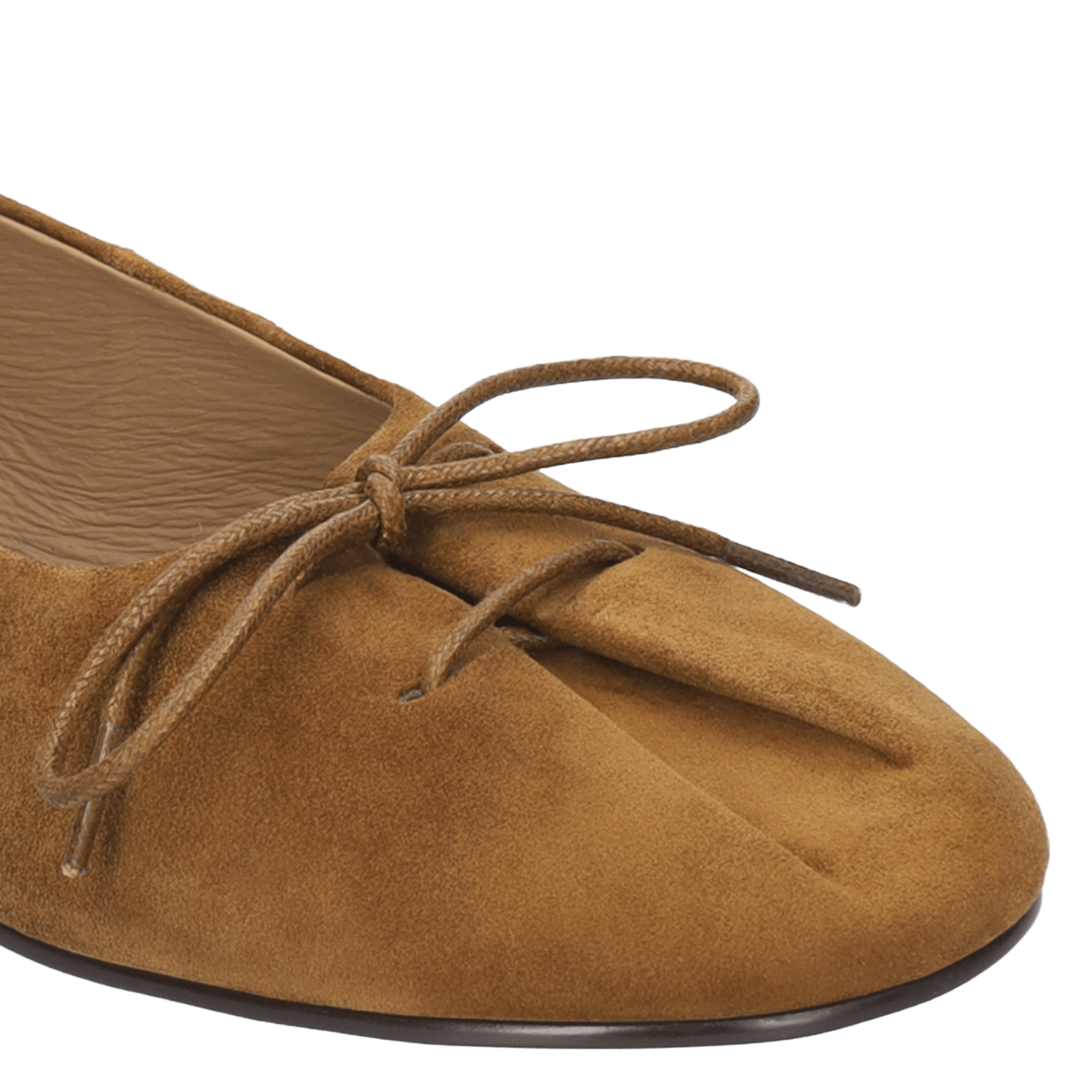 Round-Toe Suede Ballet Flats BIBI LOU Brown