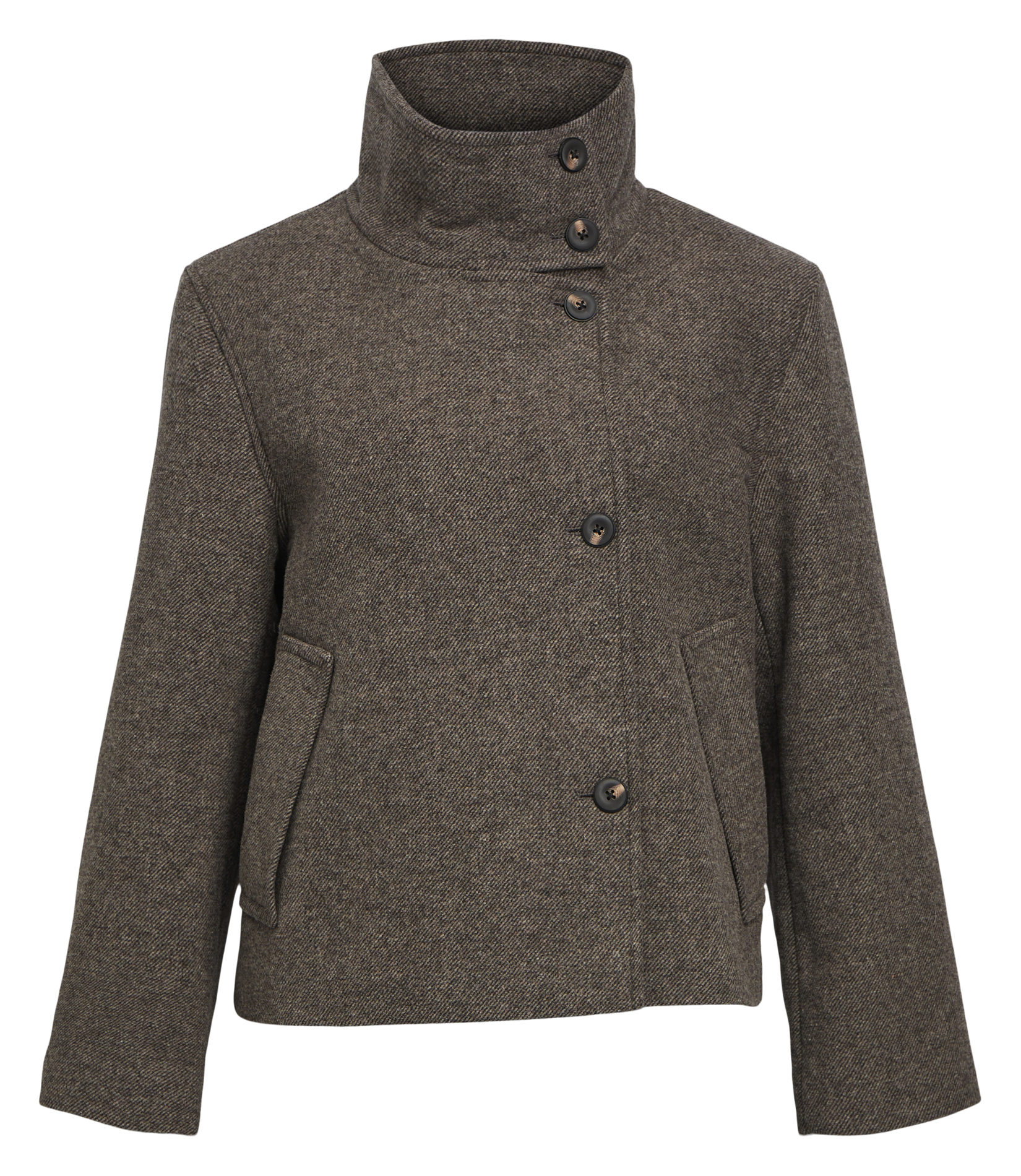 Manteau droit col montant OBJECT Marron
