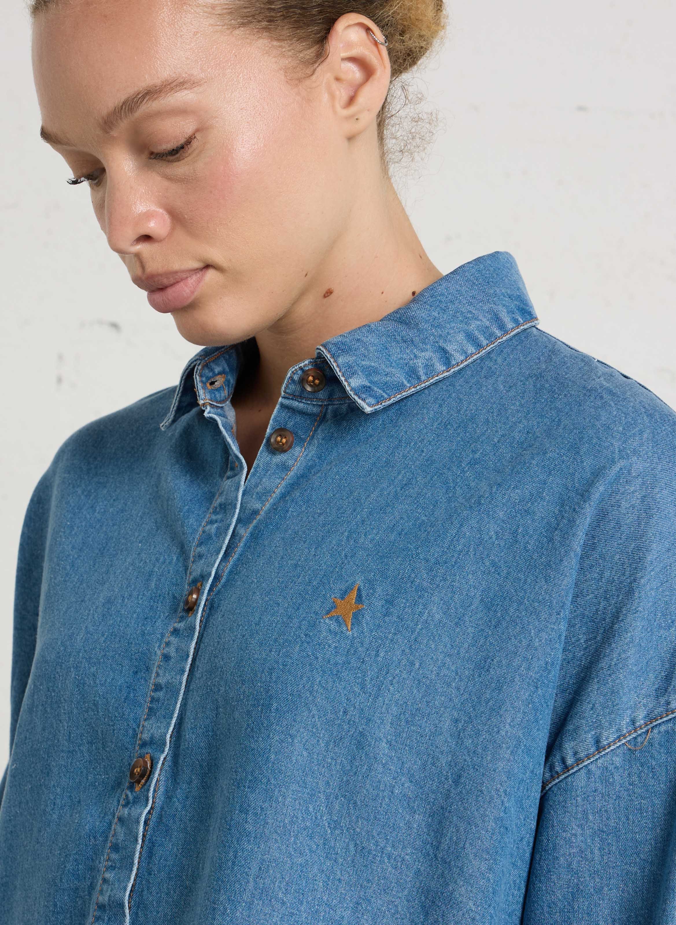 Loose denim shirt SUD EXPRESS Blue