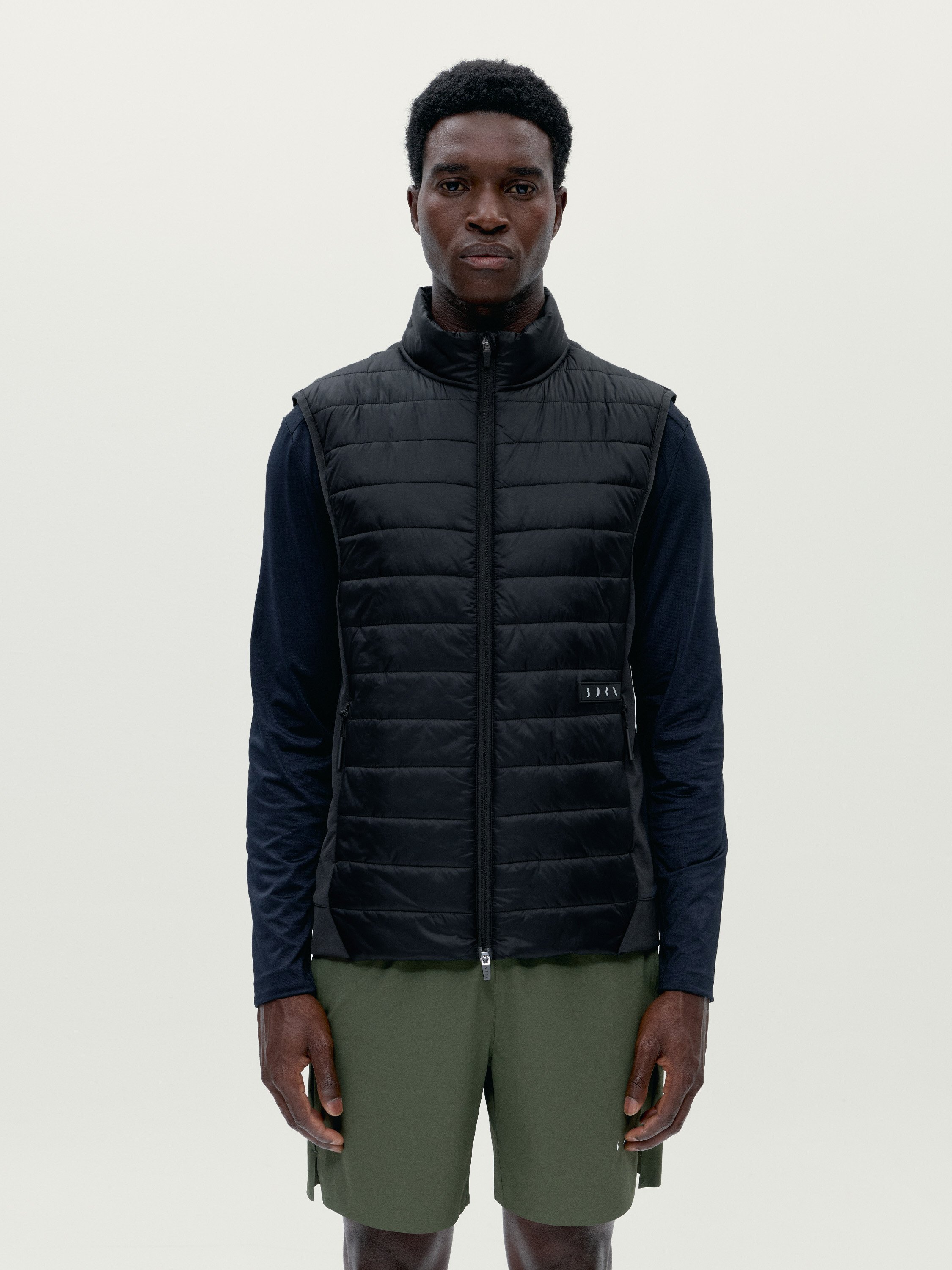 Men's sport sleeveless puffer vest with quick-drying pockets BORN Black