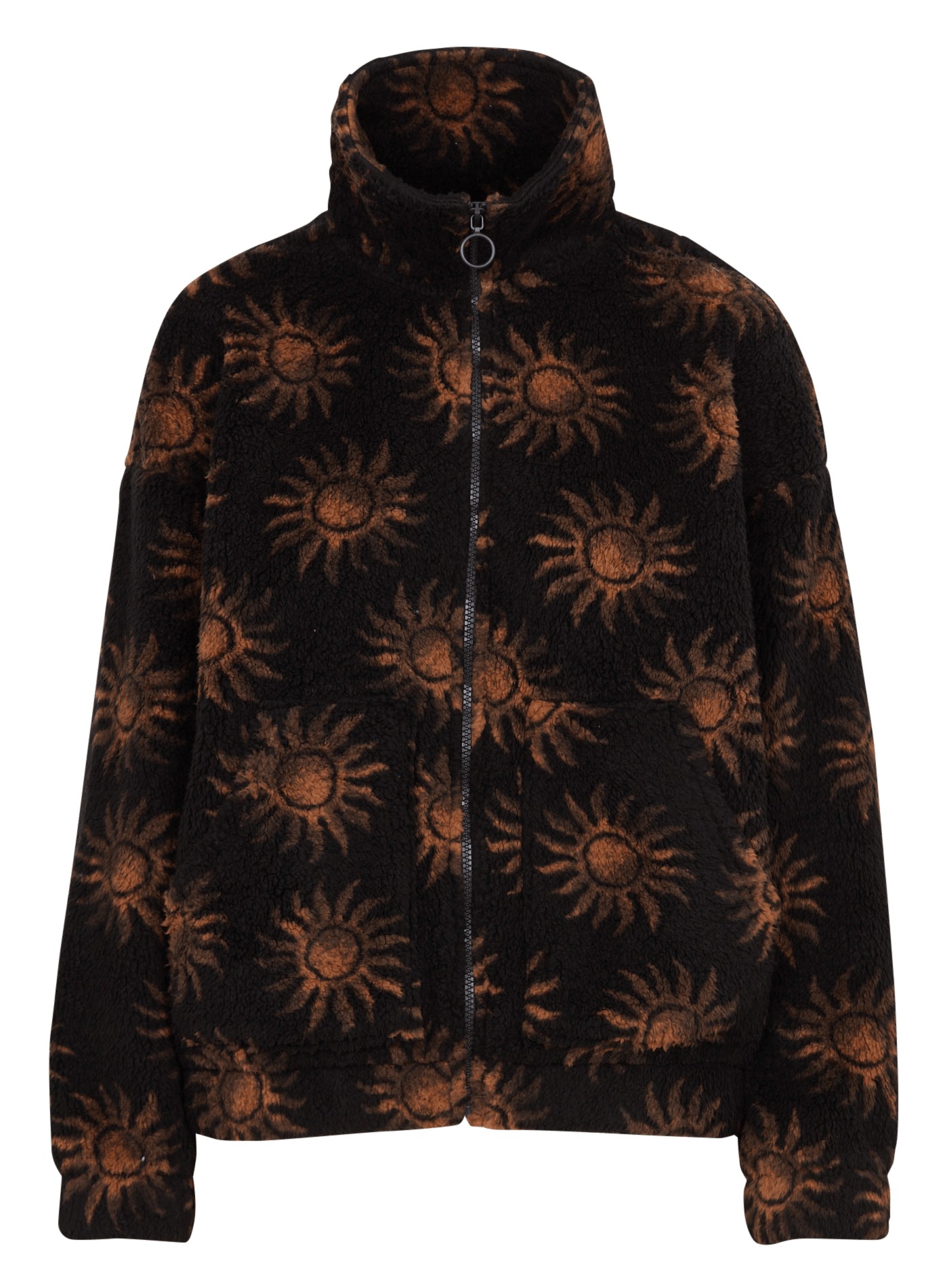 Fleecejacke mit Reißverschluss, Stehkragen und Muster BILLABONG Schwarz