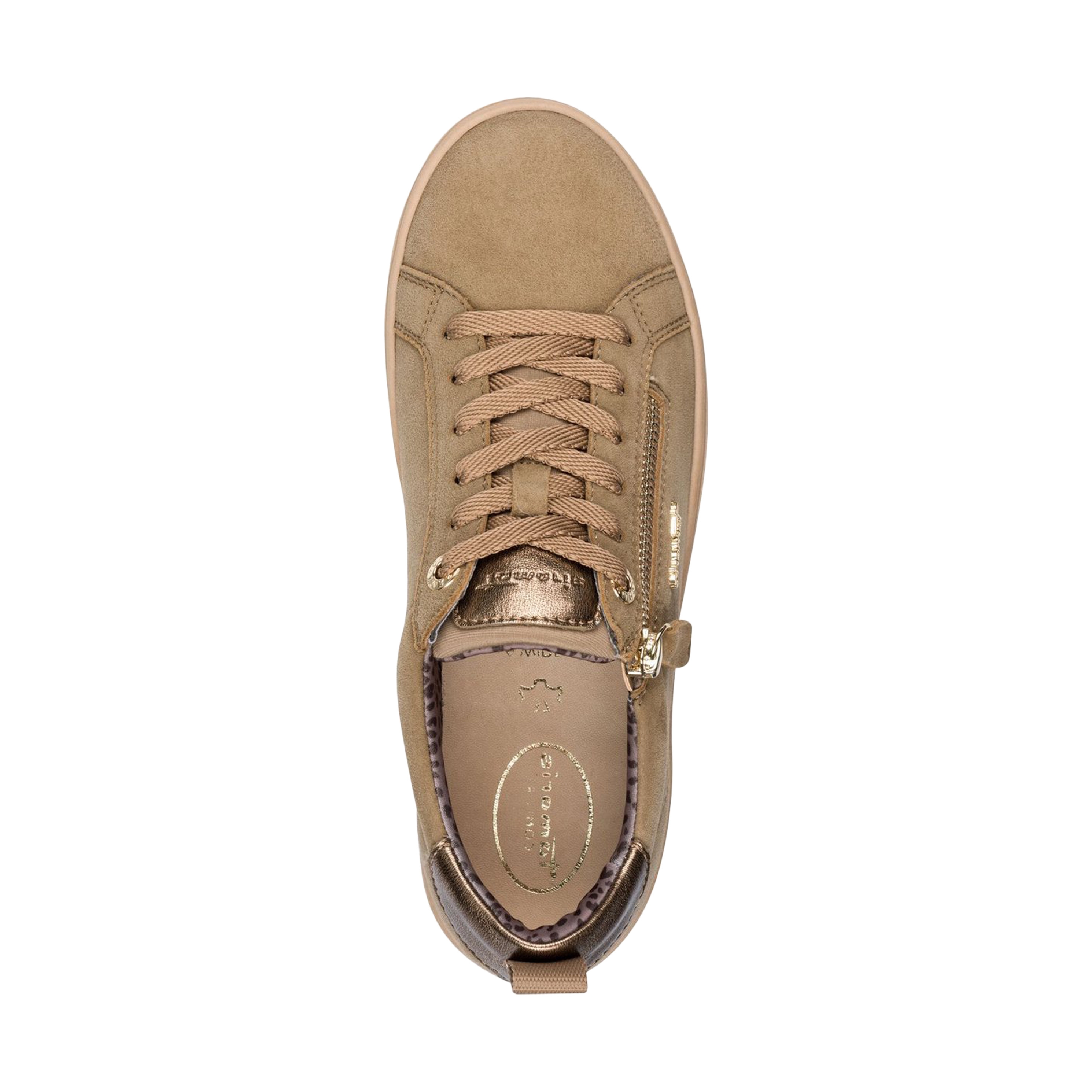 Leather trainers TAMARIS Brown
