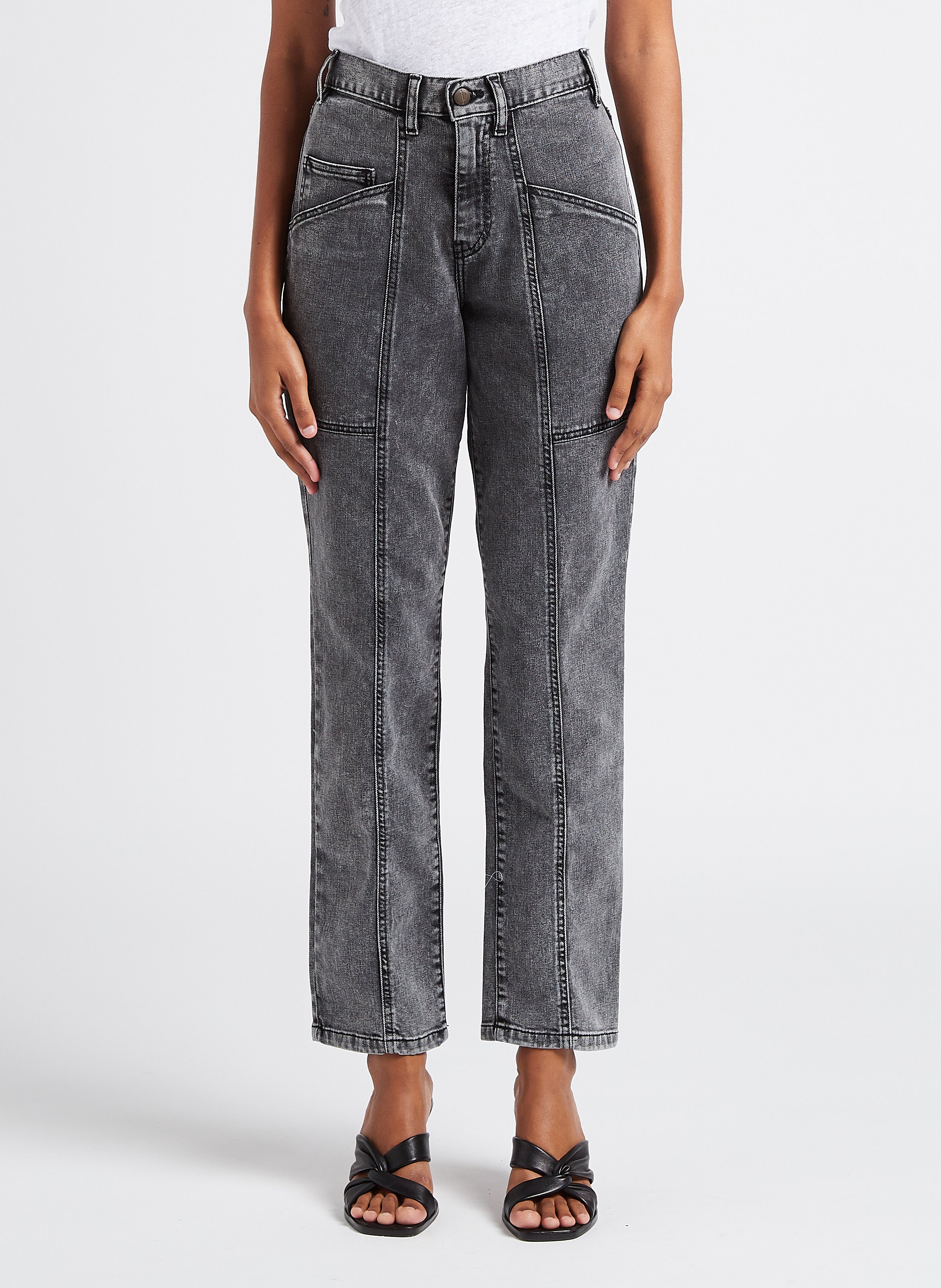 Mom De Algodón Descolorido Neige Black Acquaverde - Mujer | Place des Tendances