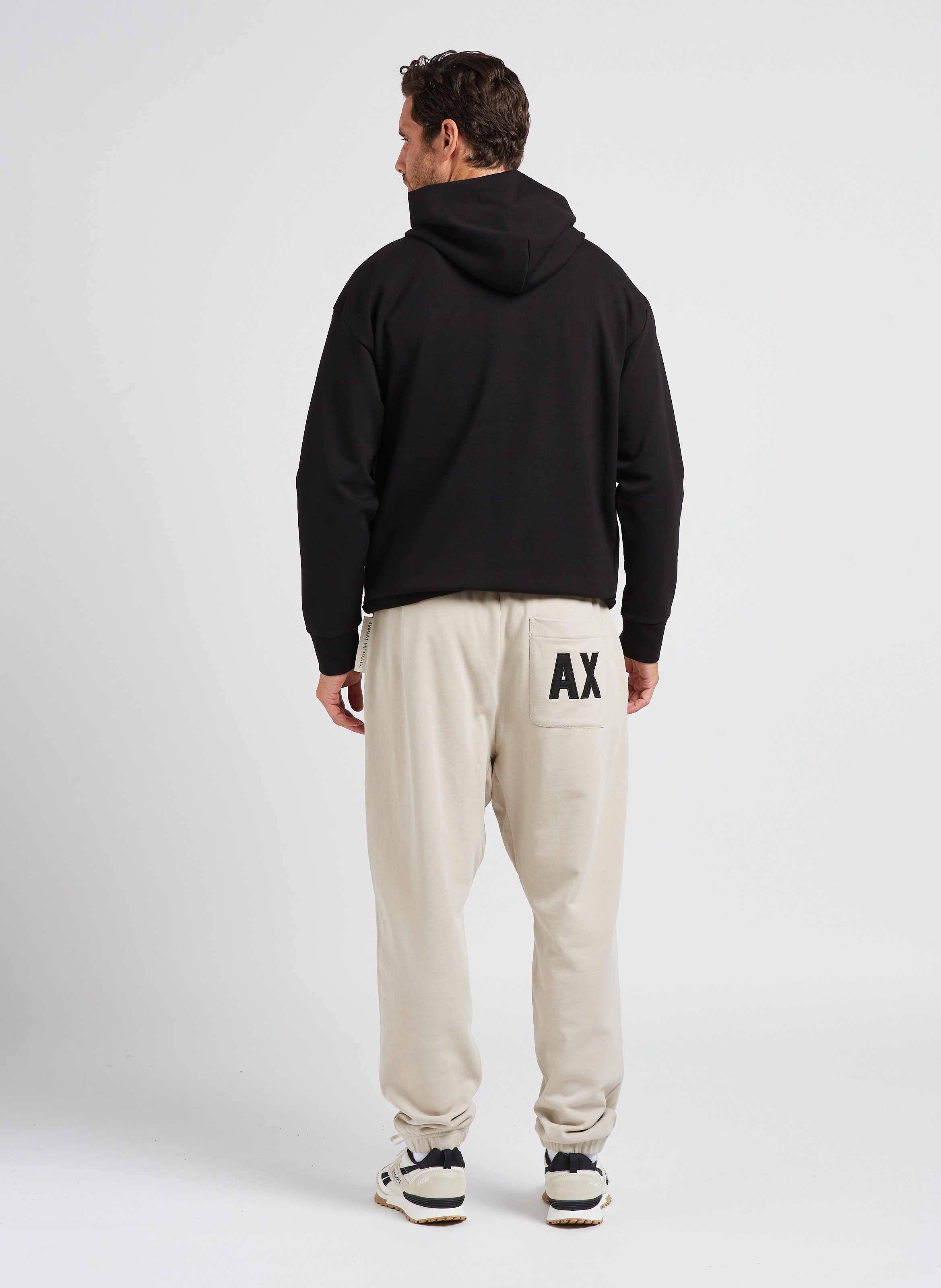 Wide-leg cotton sweatpants Silver lining Armani Exchange