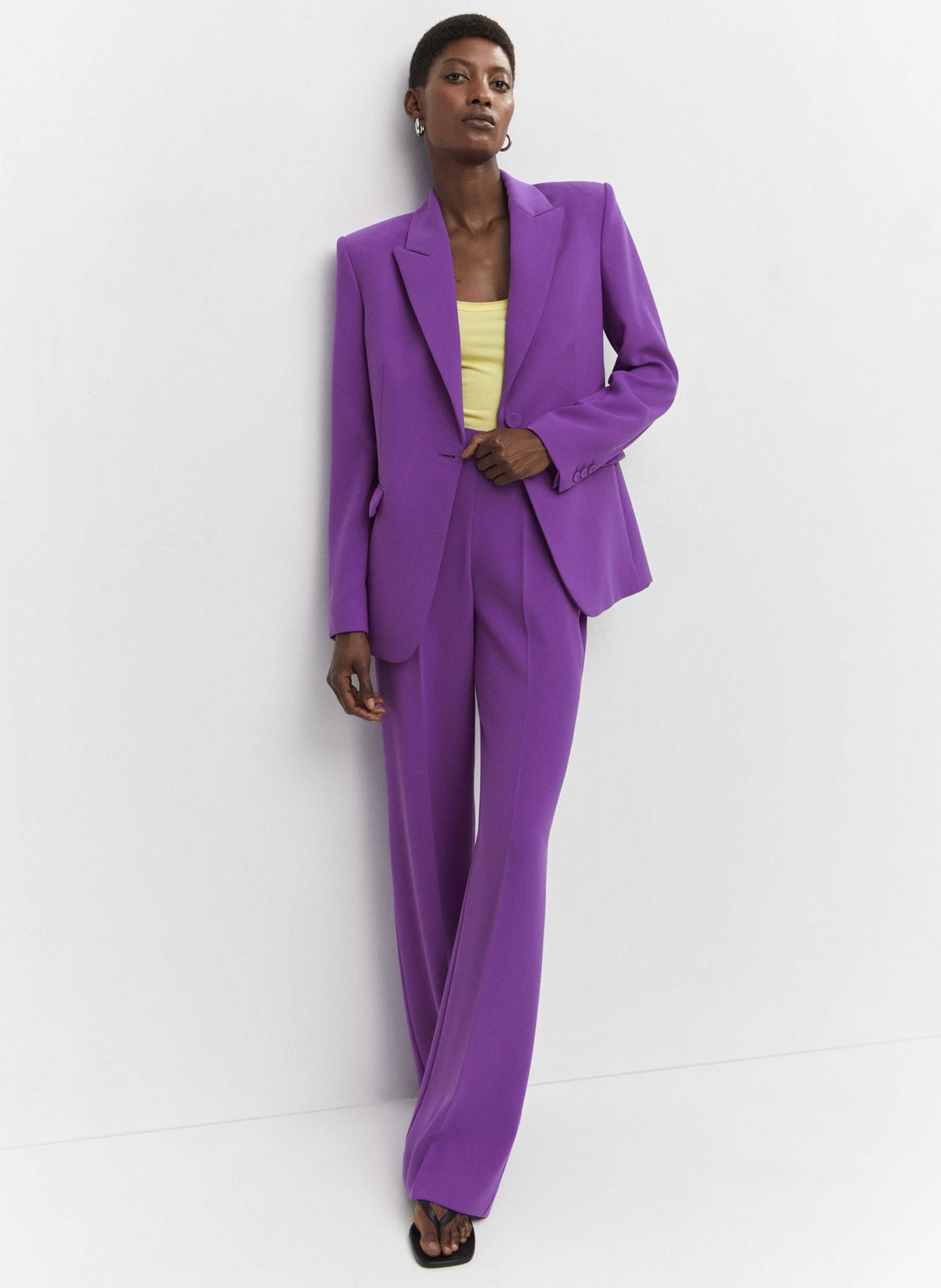 Veste tailleur droite classique Violet