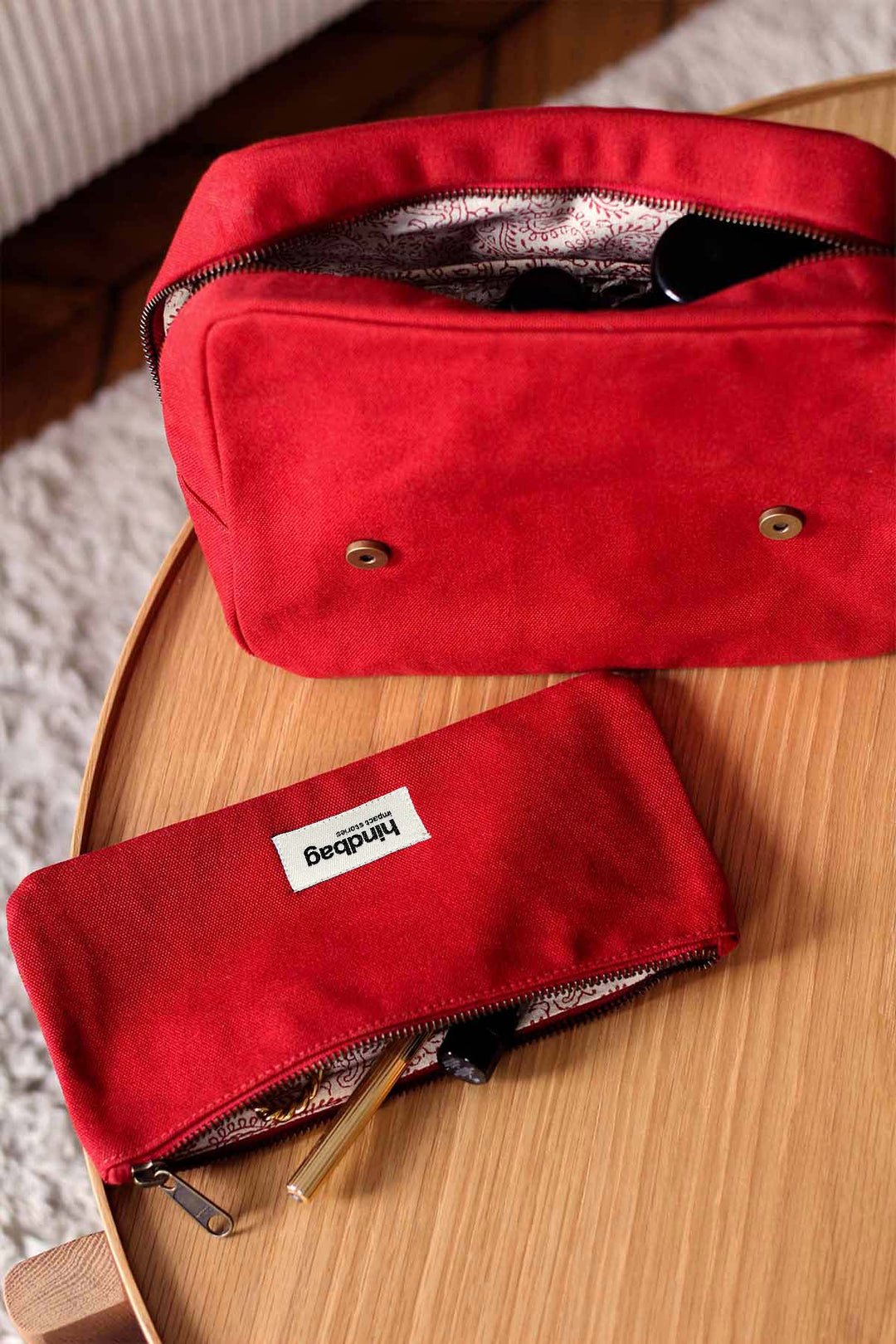 Cotton toiletry bag HINDBAG Red