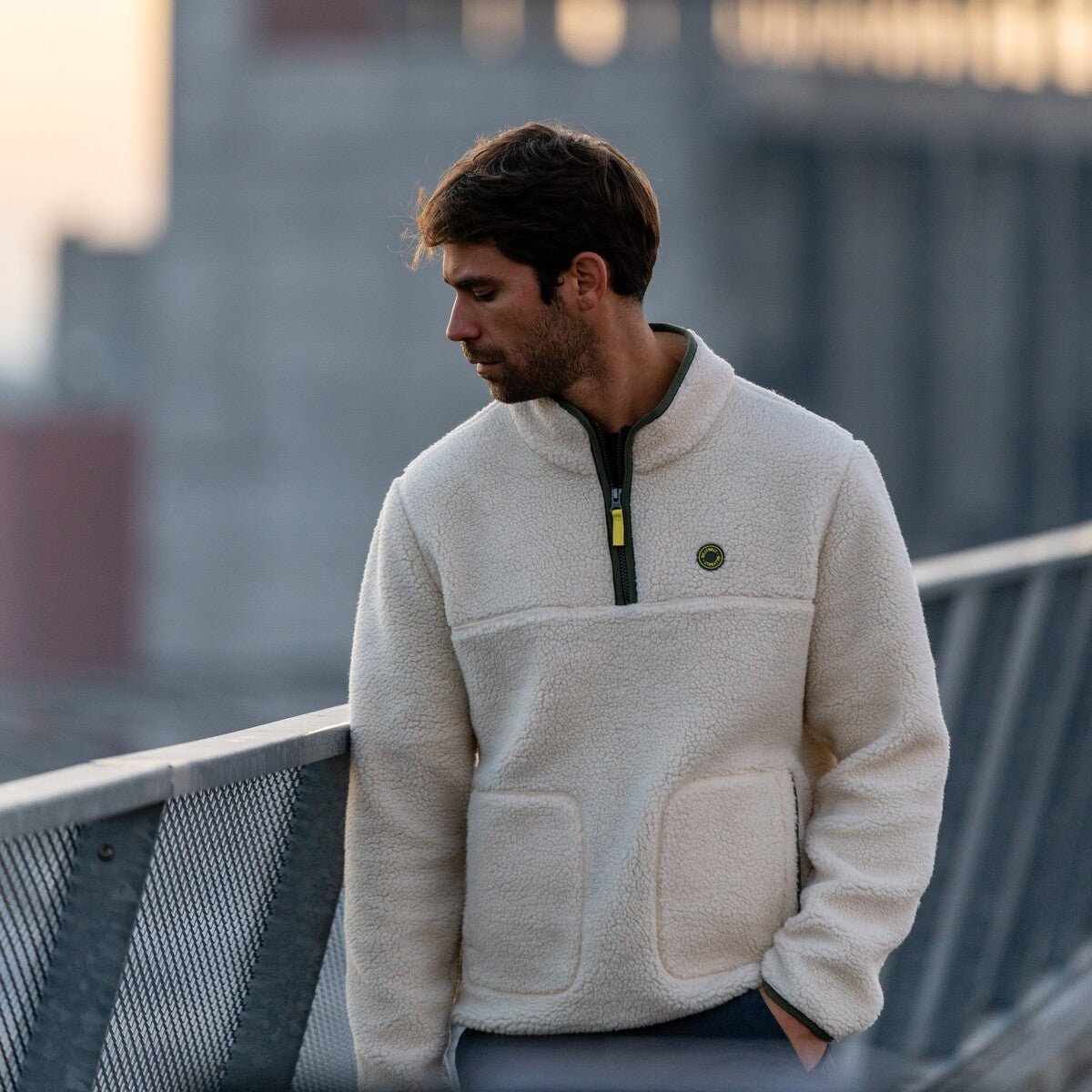 Sherpa zip-up pullover BILLYBELT Beige