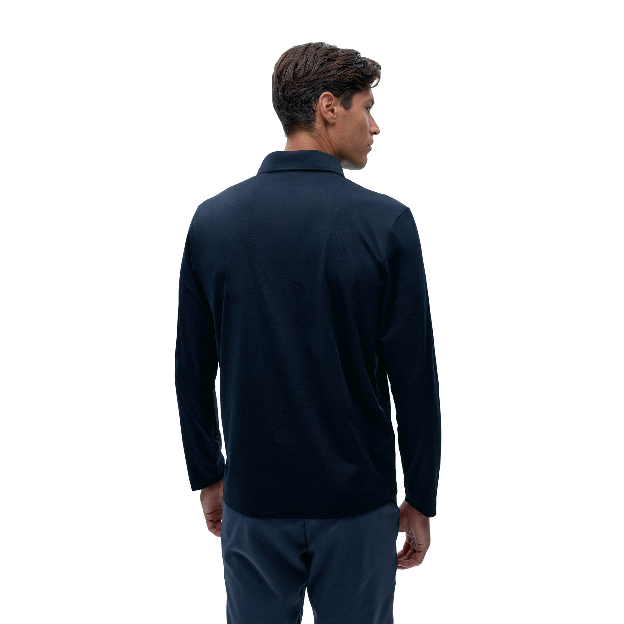 Long-sleeved maroon polo with buttons BORN LIVING YOGA Black