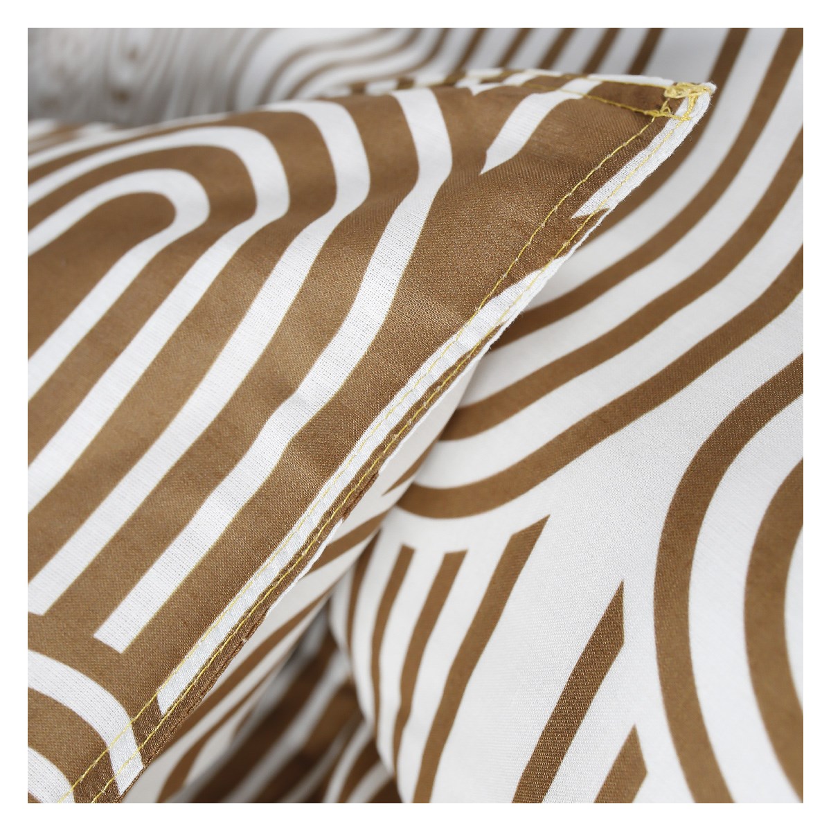 Printed cotton bedding set TODAY LINGE DE MAISON Brown