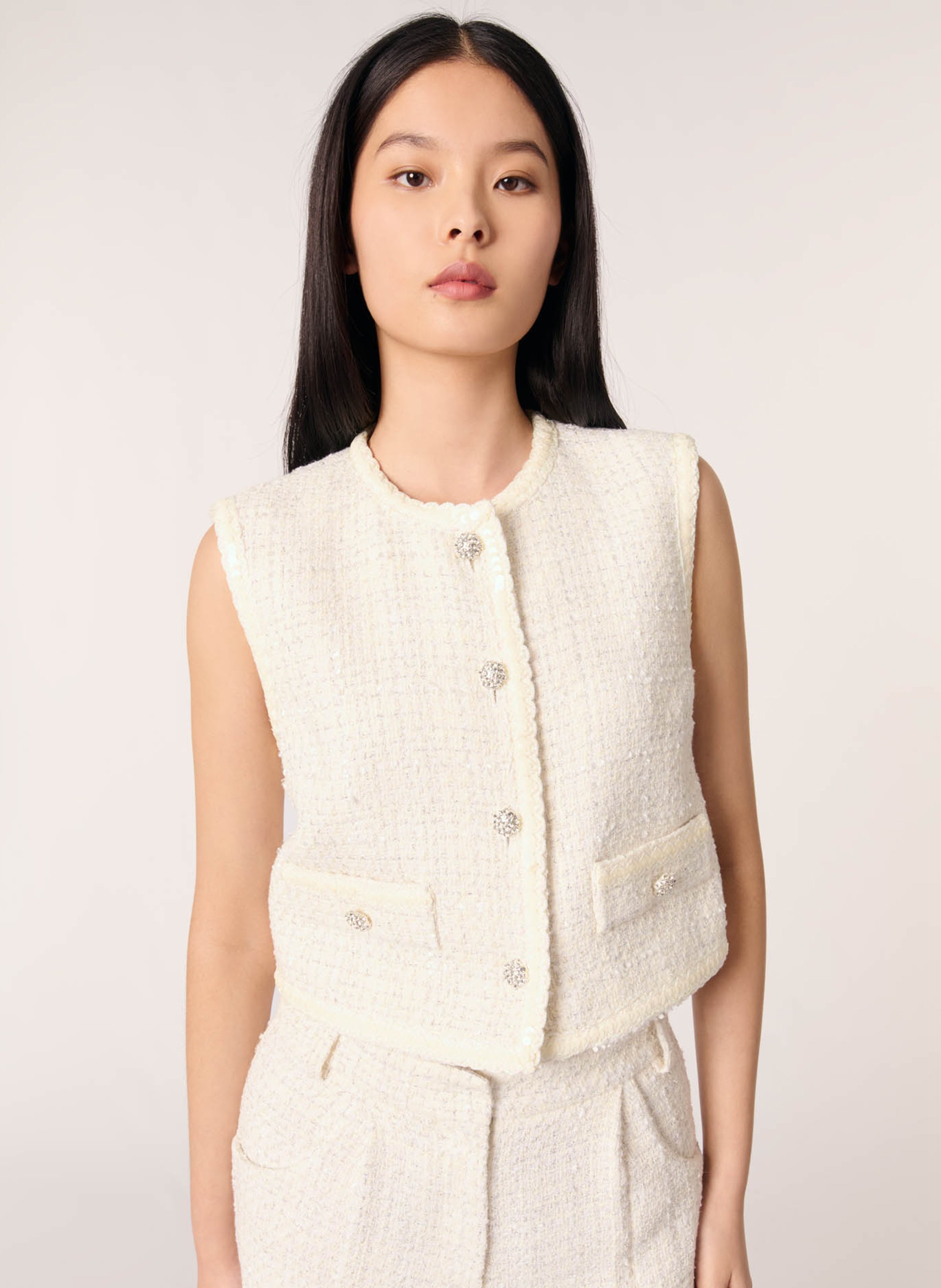 トップス candy tweed vest/white candy tweed vest/white | maison de Dolce.