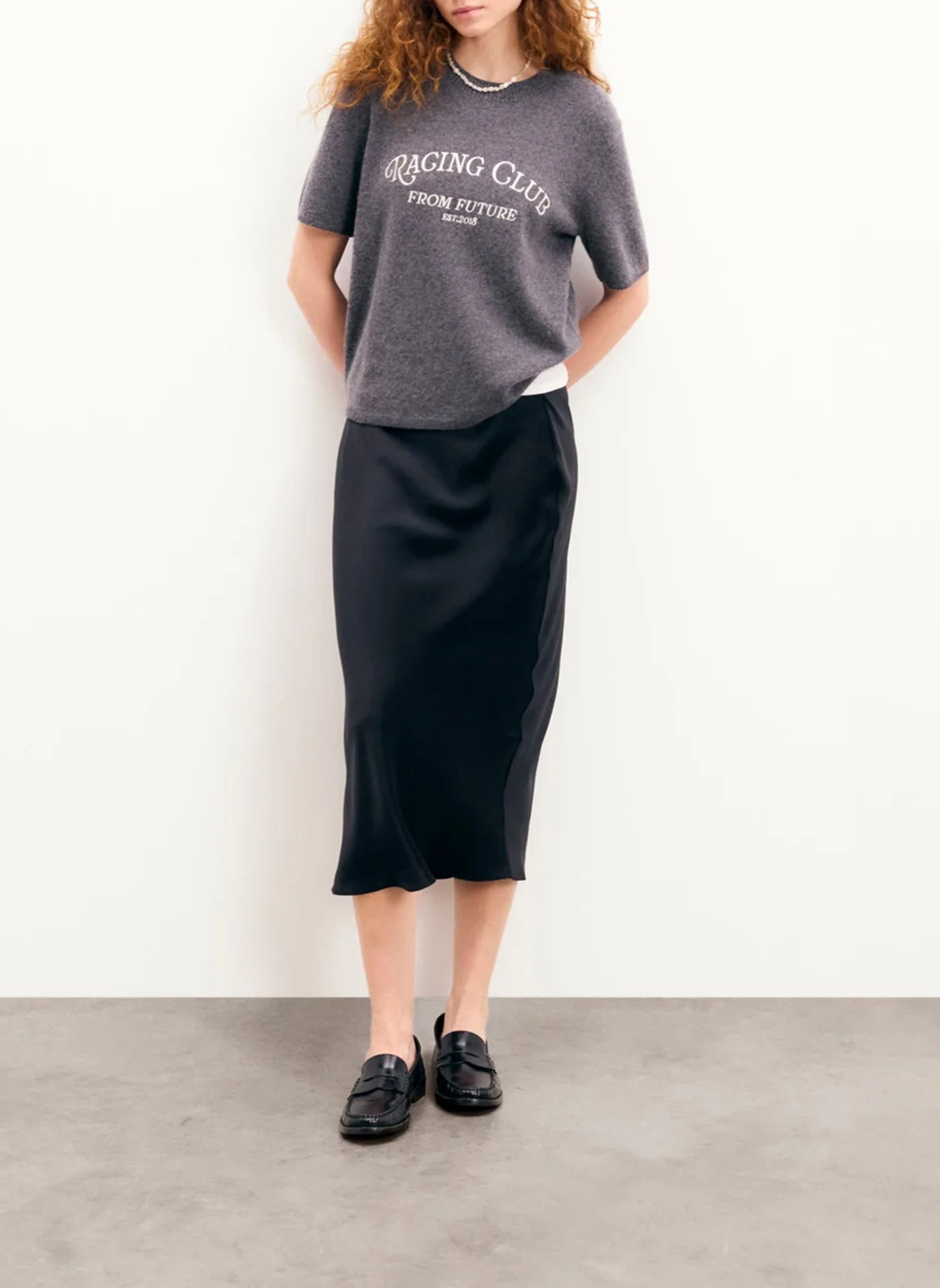 Trui van kasjmier met korte mouwen FROM FUTURE Grijs