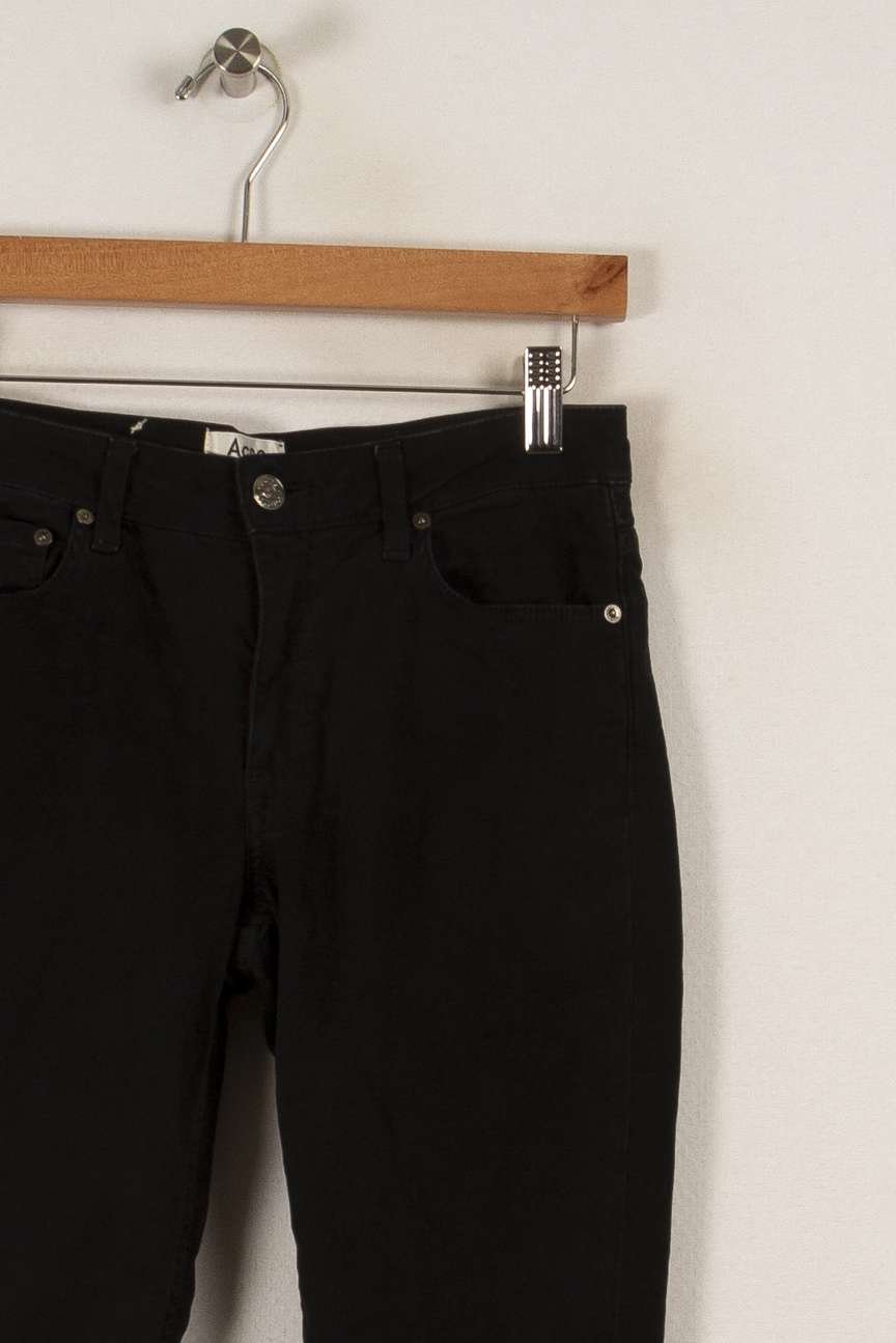 Cropped slim jeans with studs ACNE STUDIOS - Seconde Main Black