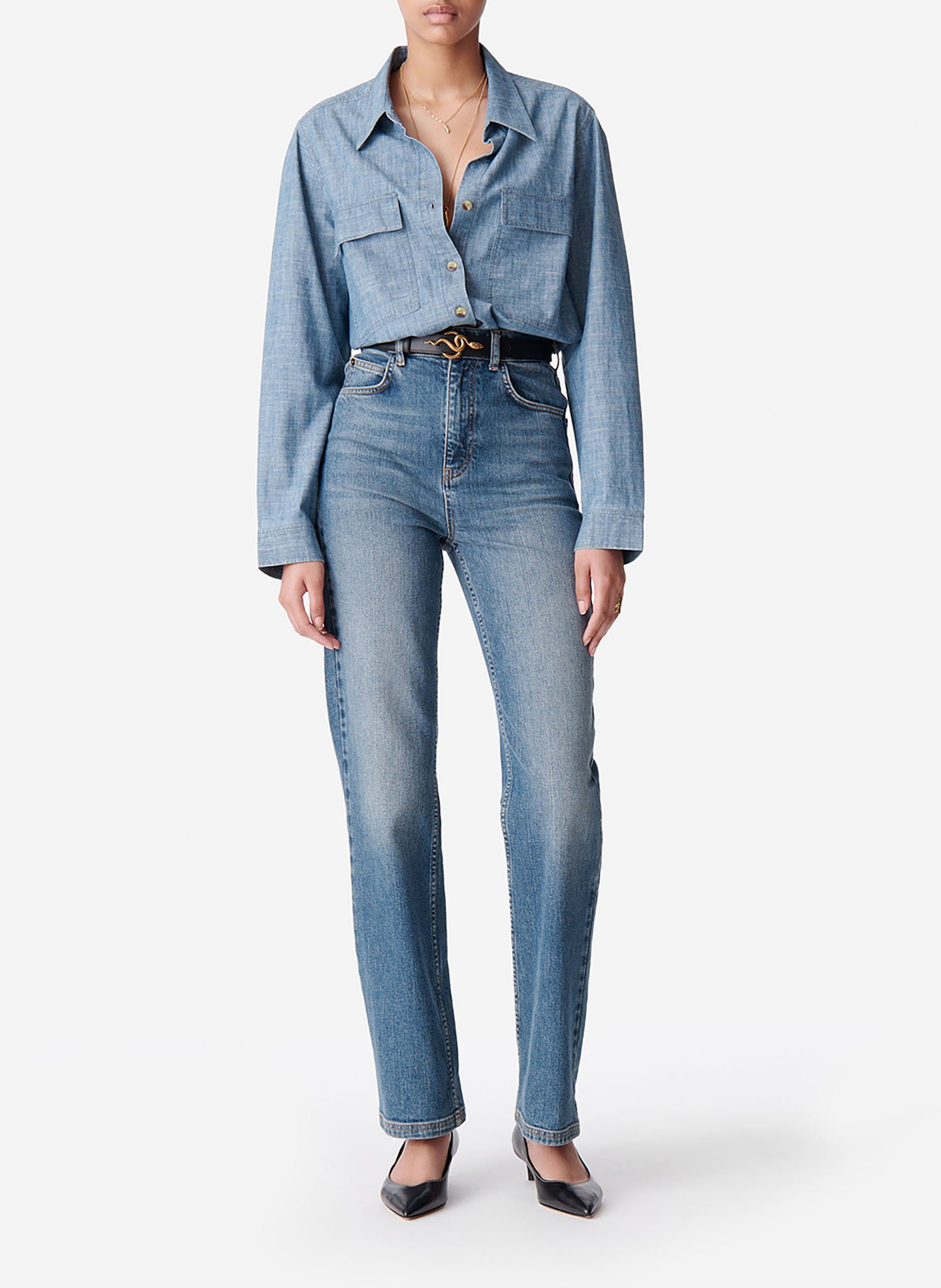 Blouse met klassieke kraag VANESSA BRUNO Blauw