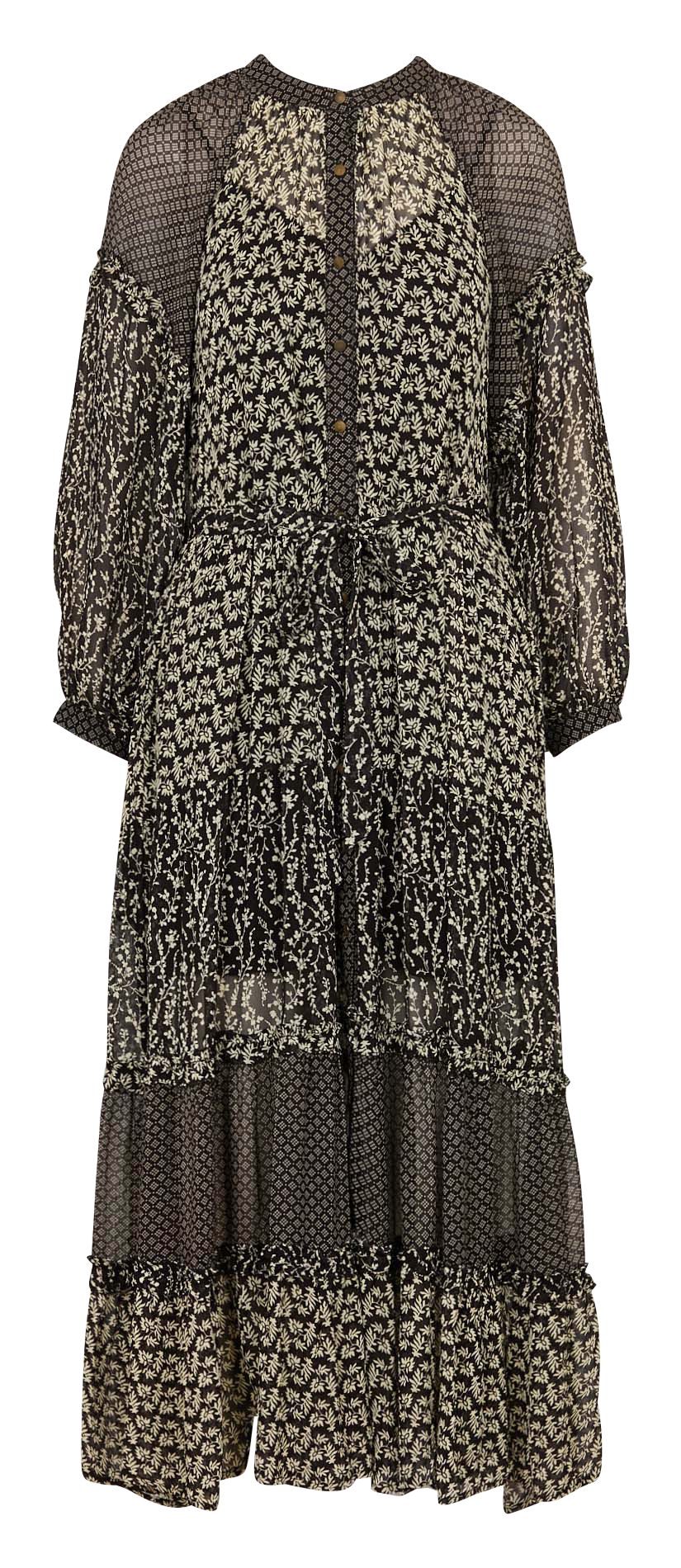 Long floral print viscose dress XS