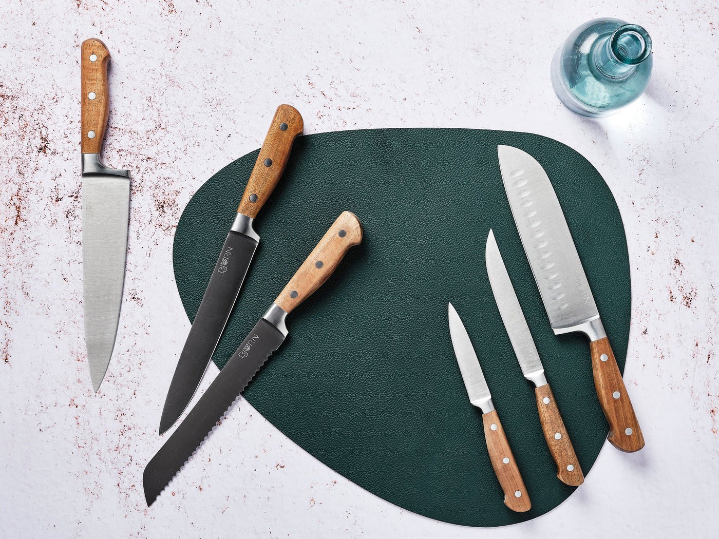 Jakob kitchen knives - 6 pieces BJORN Brown