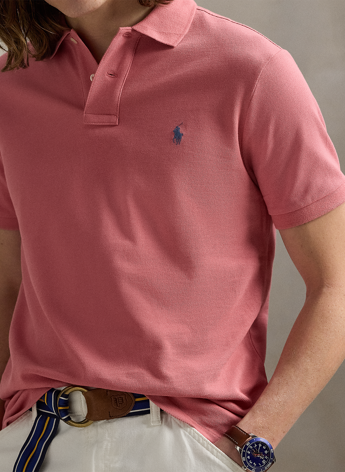 Baumwoll-Poloshirt - tailliert, kurzärmlig POLO RALPH LAUREN Rot