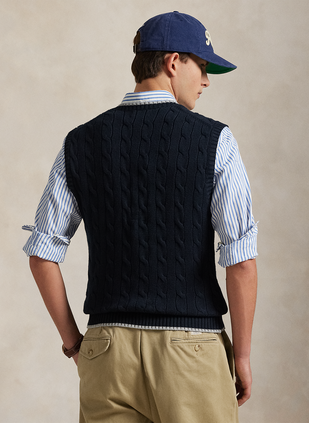 Pull col v en coton POLO RALPH LAUREN Multicolore