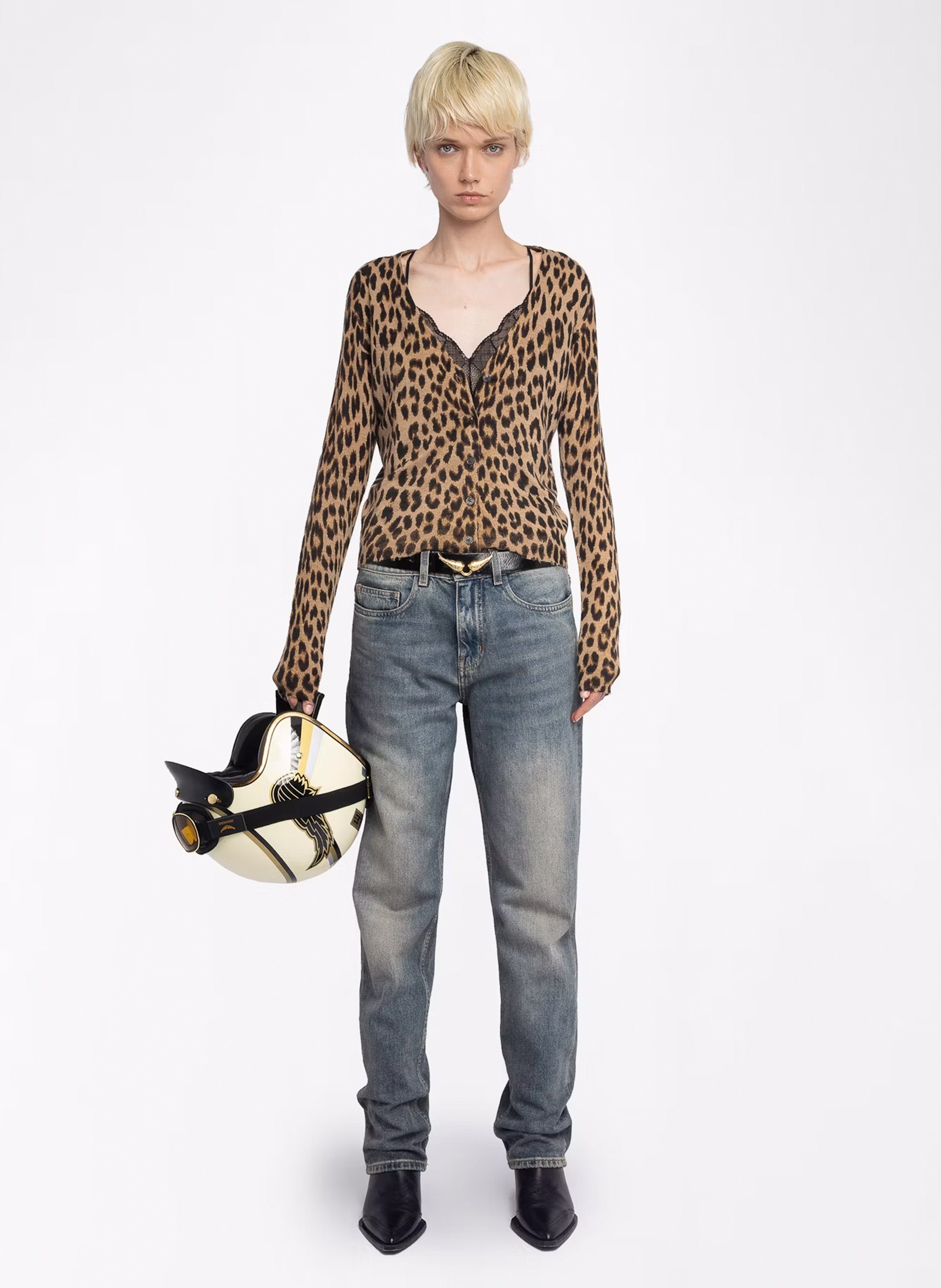 Cardigan aus Kaschmir mit V-Ausschnitt ZADIG&VOLTAIRE Braun