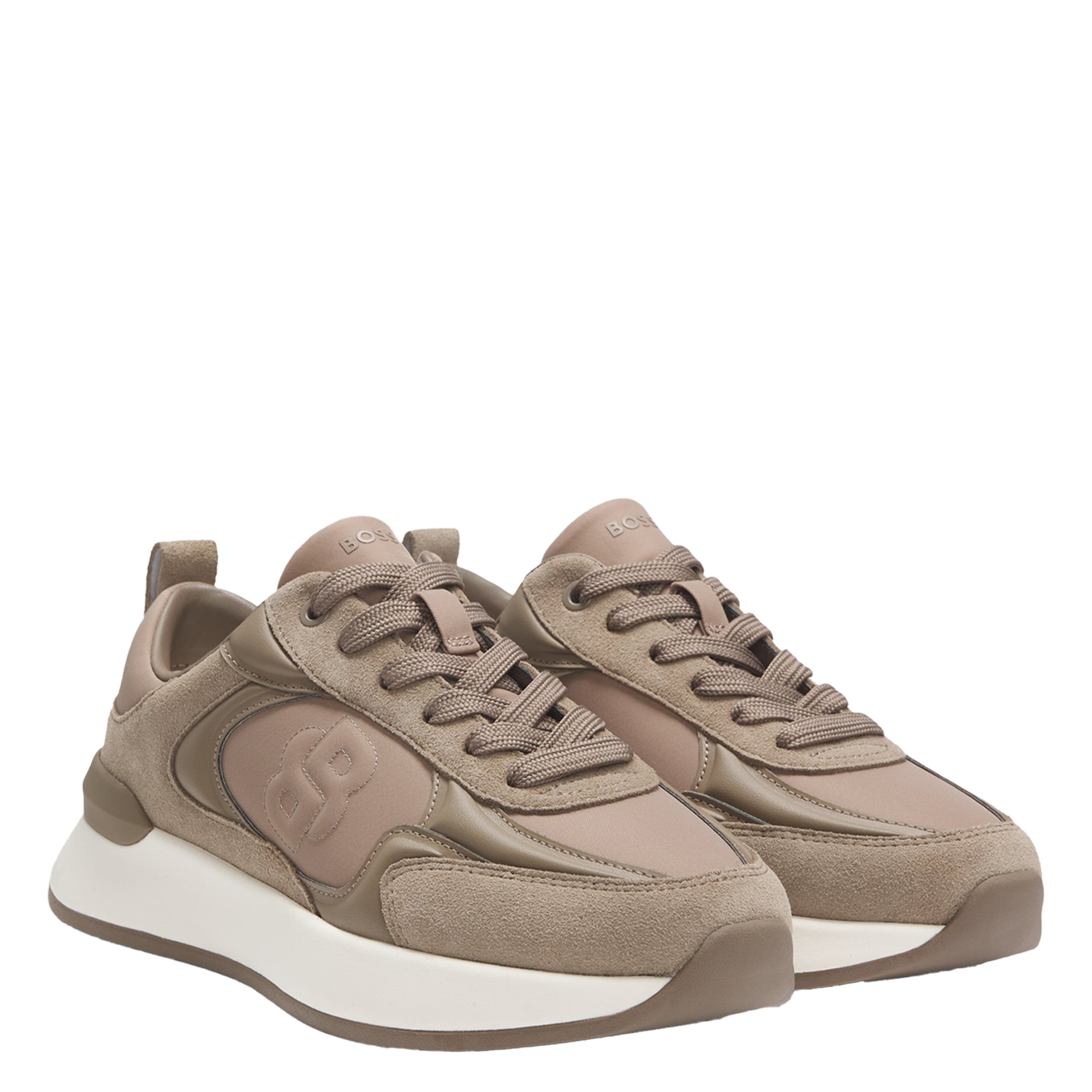 Baskets basses en cuir BOSS Marron