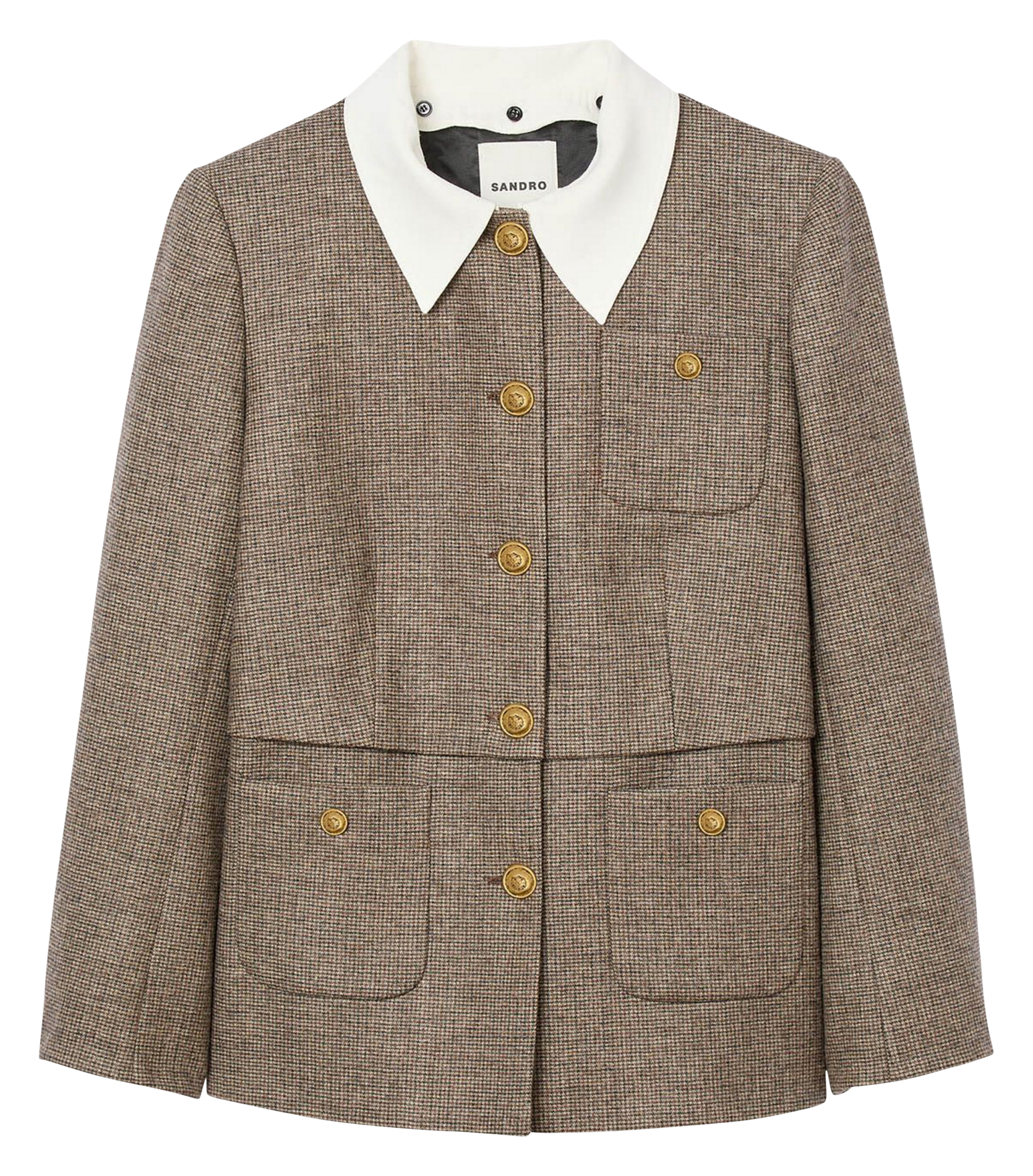 Rechte blazer met print SANDRO Bruin