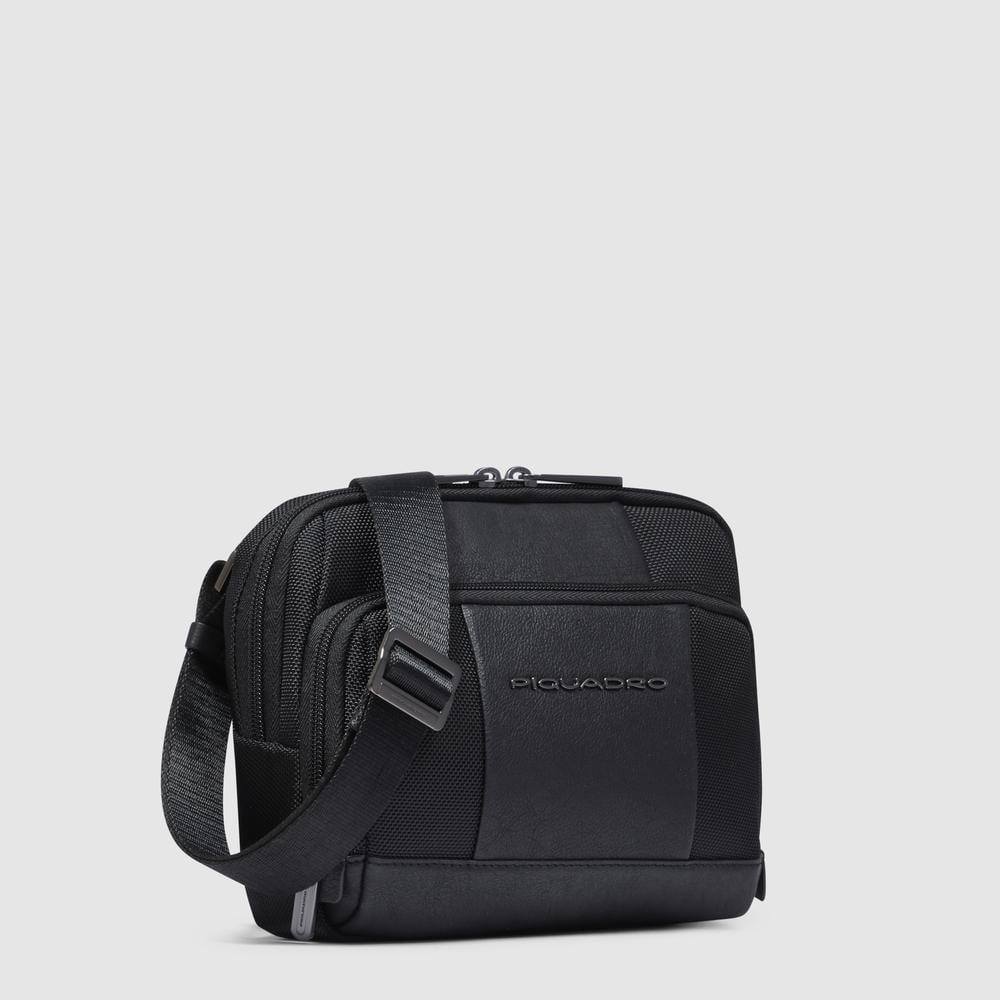 Ipad®mini crossbody bag in recycled fabric PIQUADRO Black