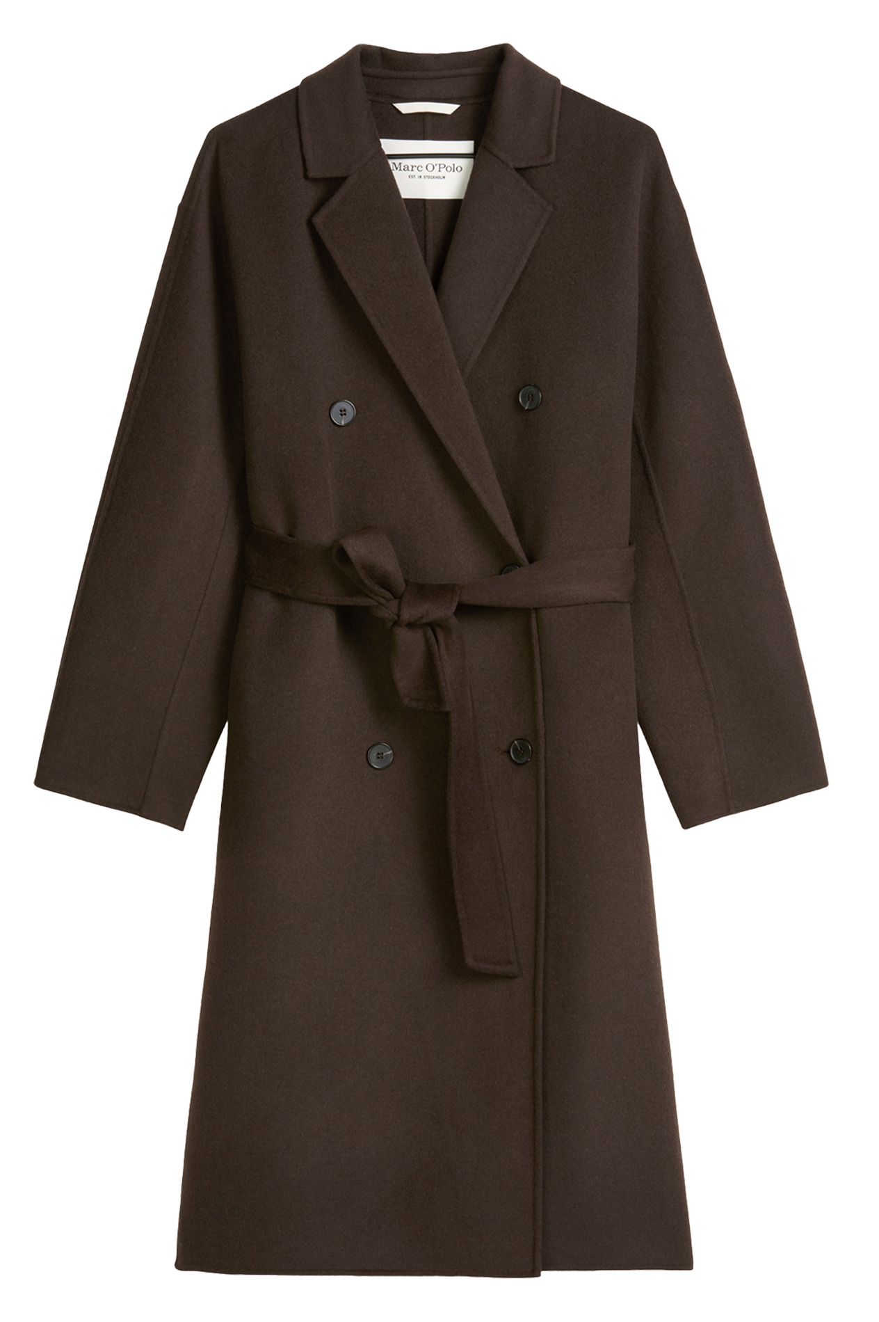 Effen trenchcoat van gemengde wol MARC O'POLO Bruin