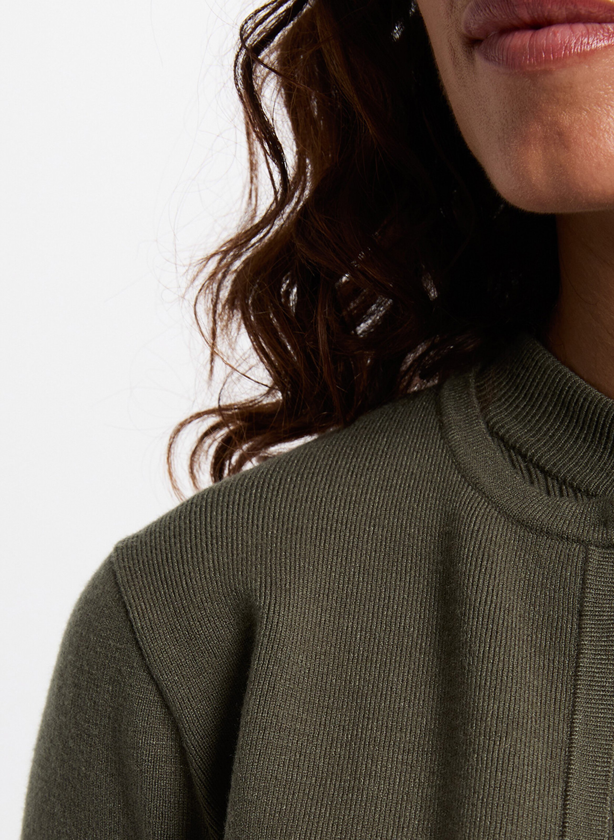 Korte jurk met ronde hals en 2-in-1-effect MORGAN Groen