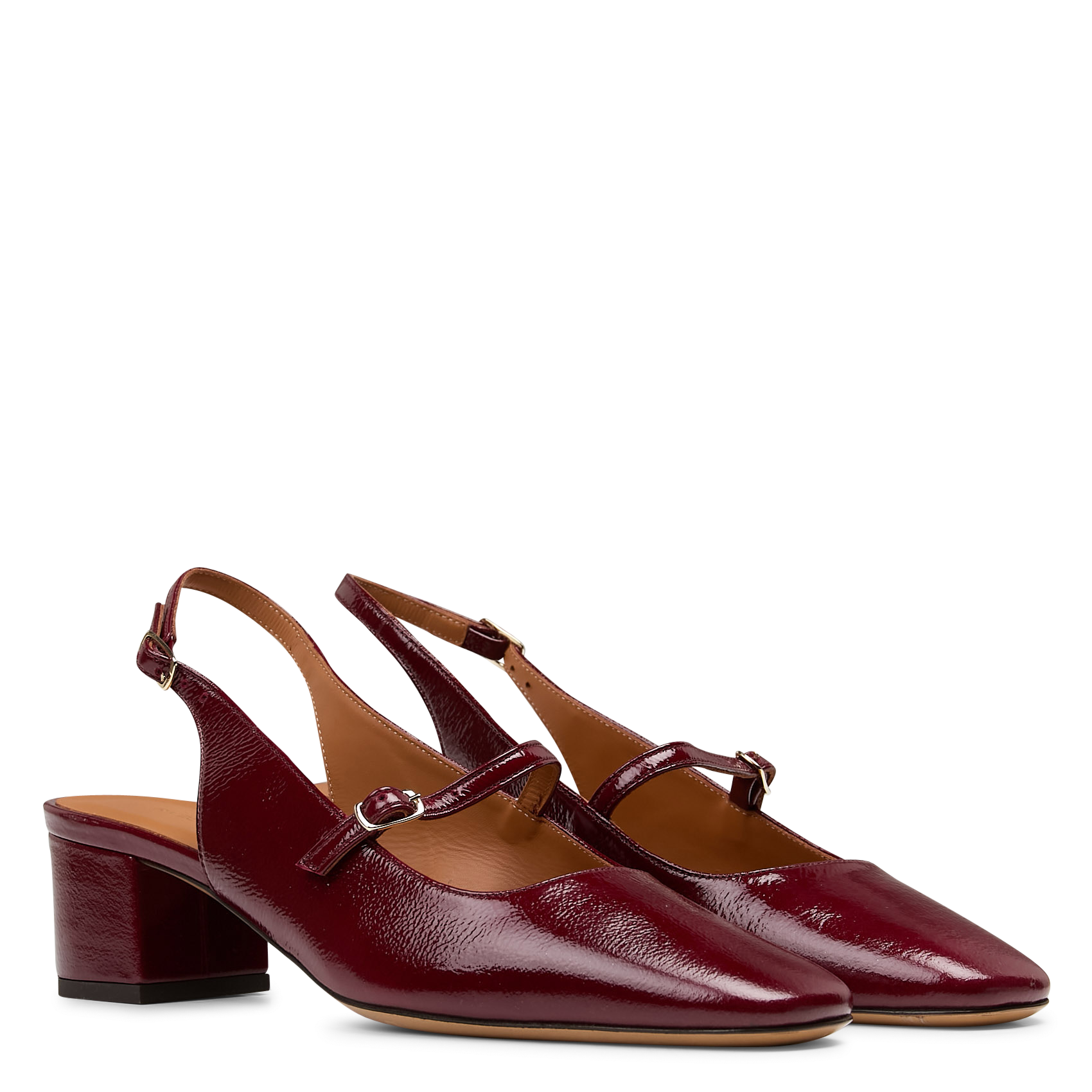 Babies en cuir vernis RIVECOUR Rouge