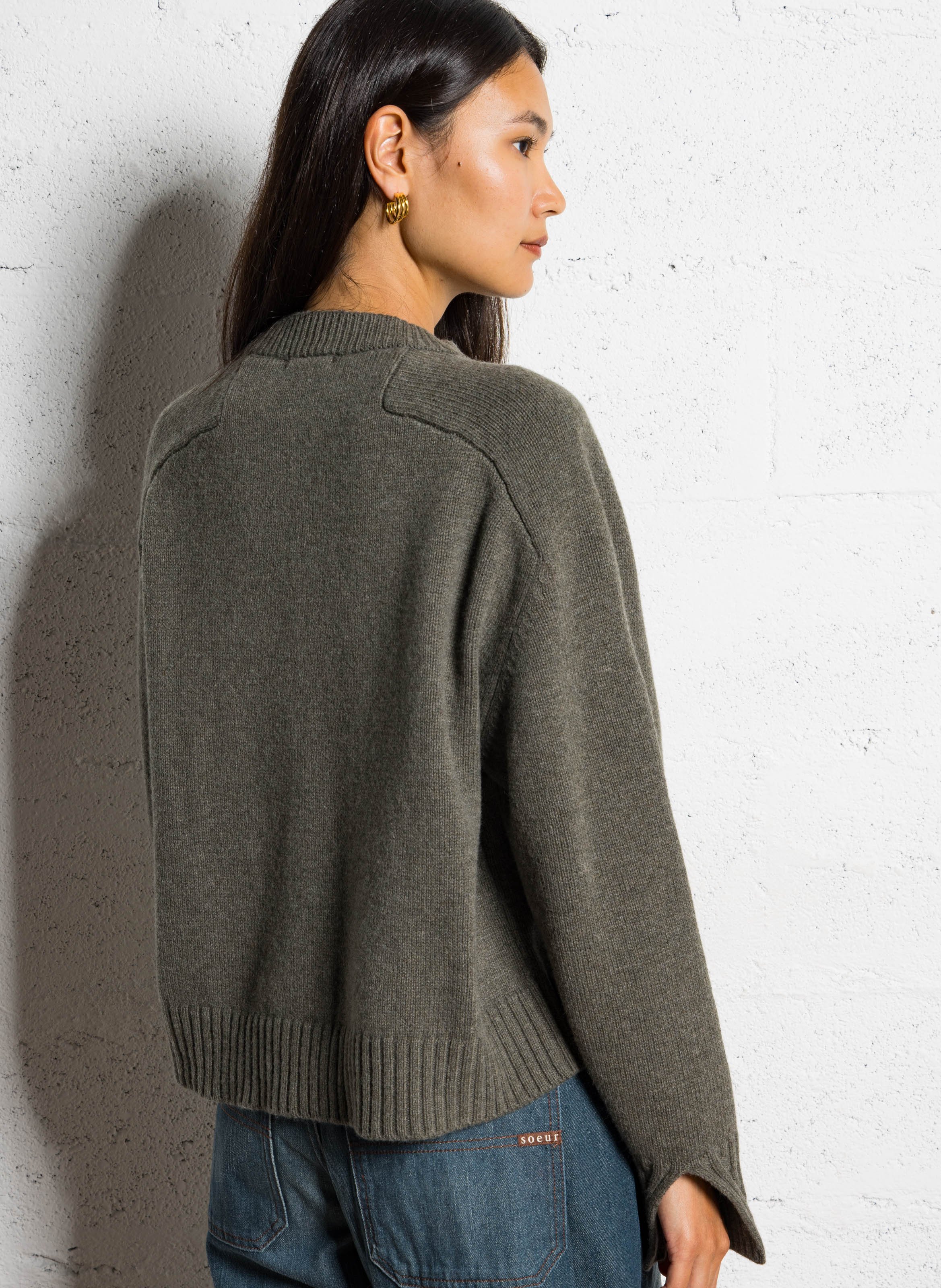 Abidjan wool round-neck sweater SOEUR Grey