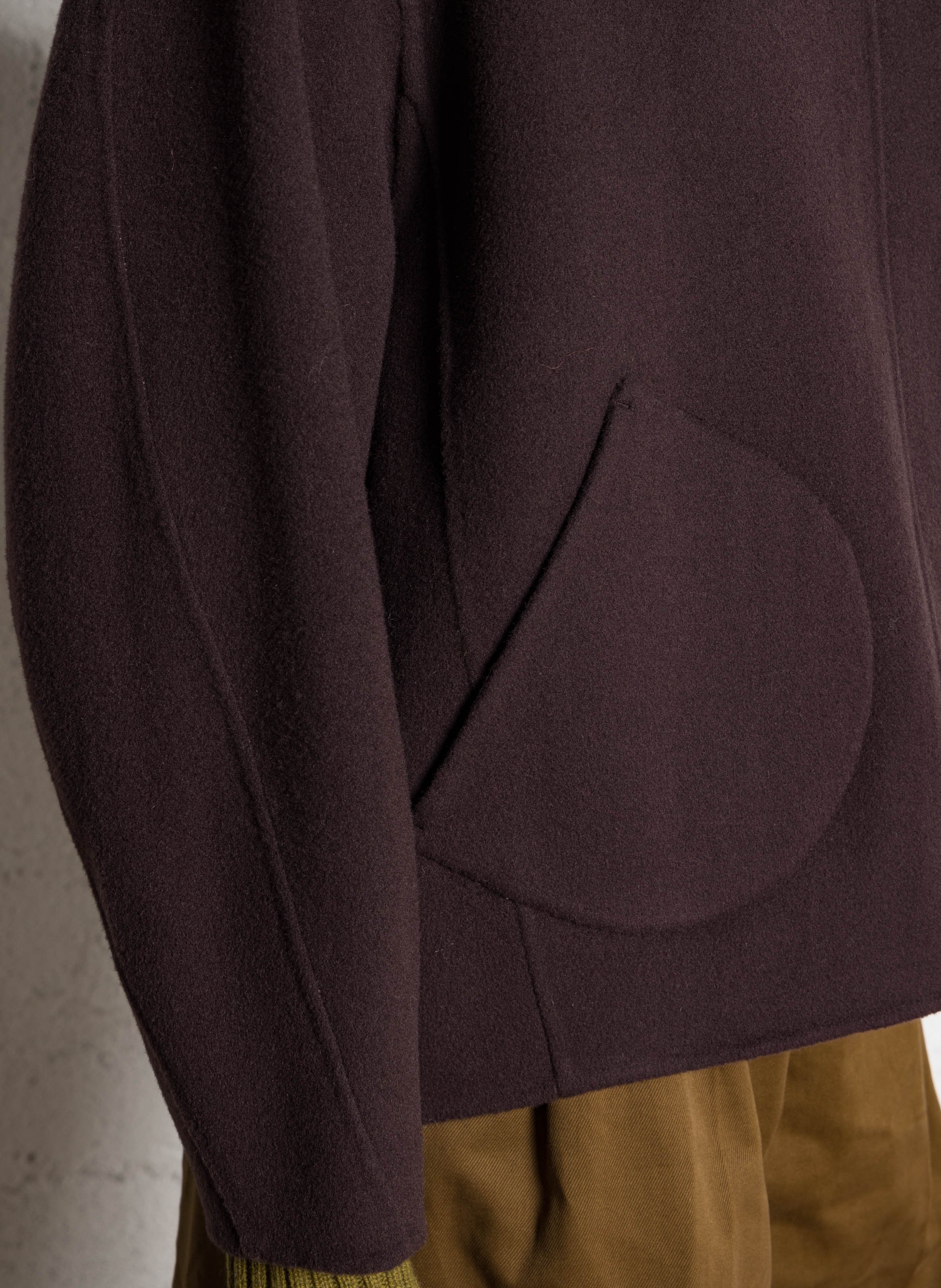 Manteau col rond en laine mélangée  SOEUR Prune