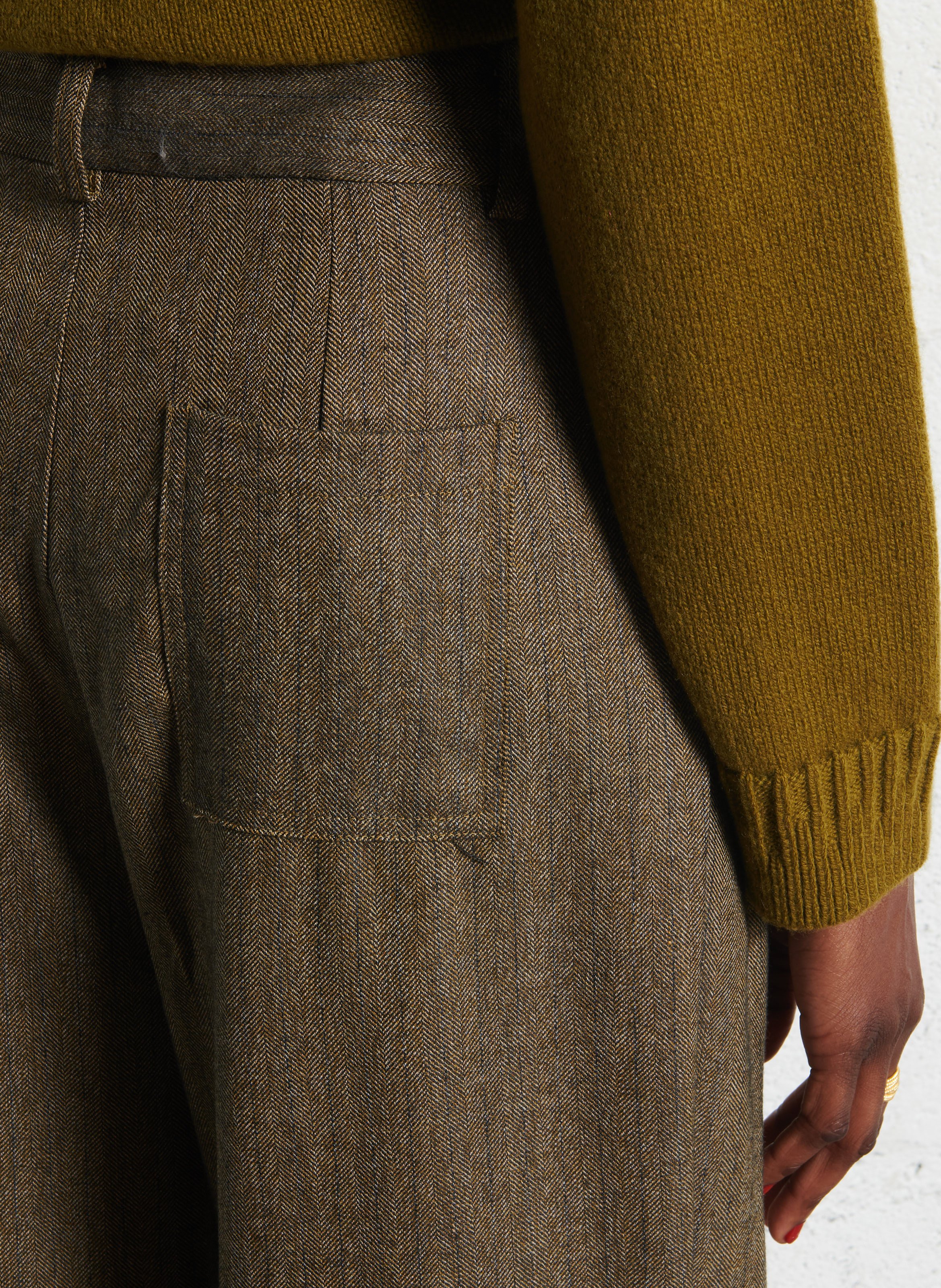 Pantalon large taille haute SEE U SOON Beige