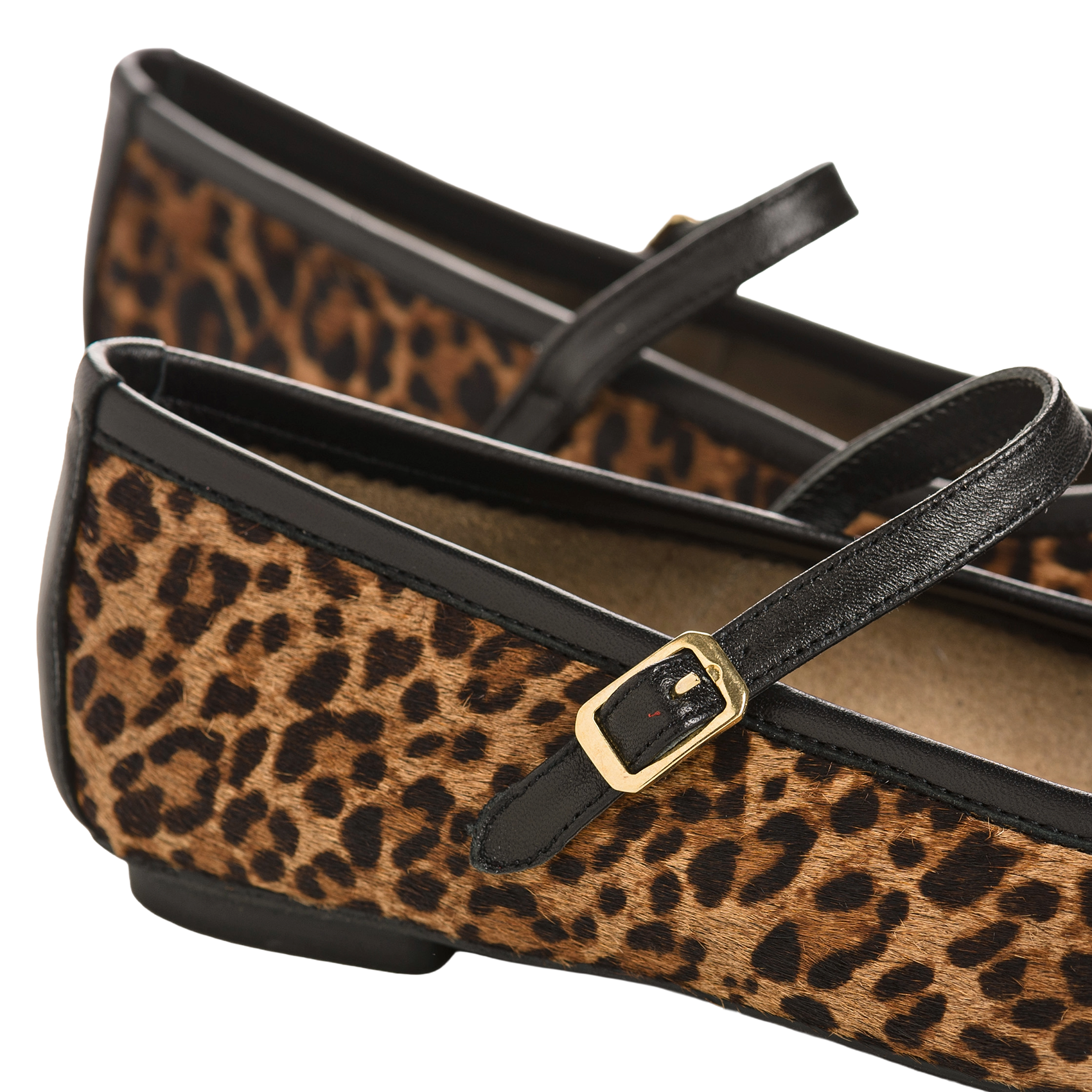 Ballerina's met luipaardprint REQINS Bruin