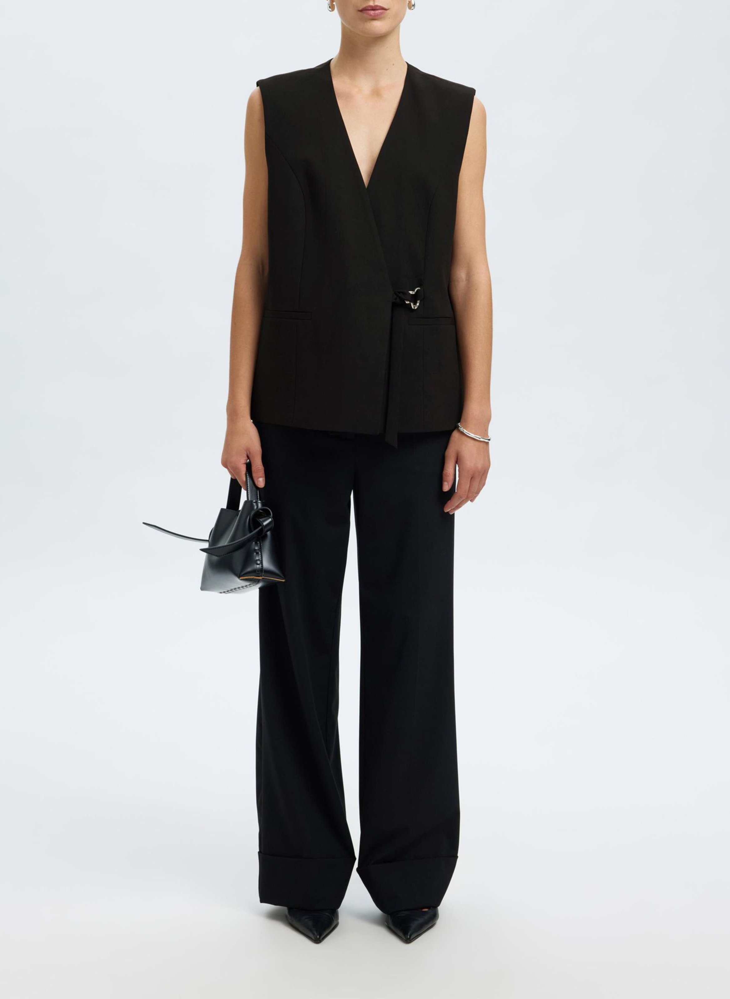 Veste de tailleur sans manches droite SELECTED Noir