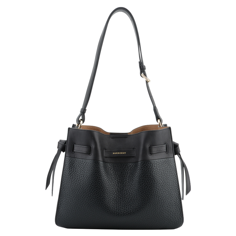 Shoulder bag - cowhide leather POURCHET Black