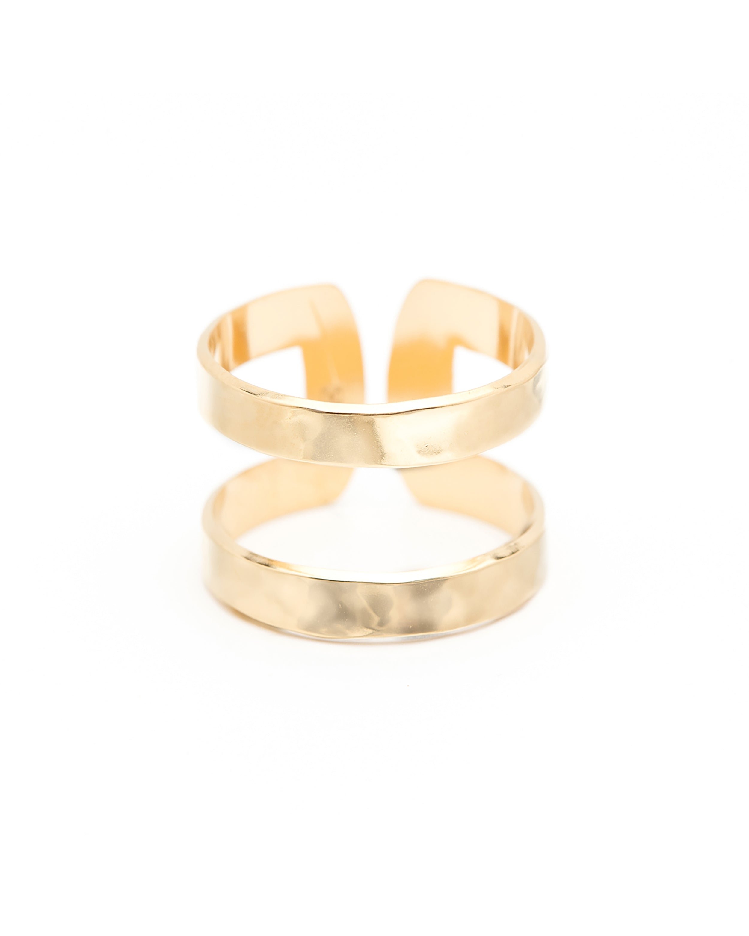 Hammered gold-plated ring MONSIEUR SIMONE