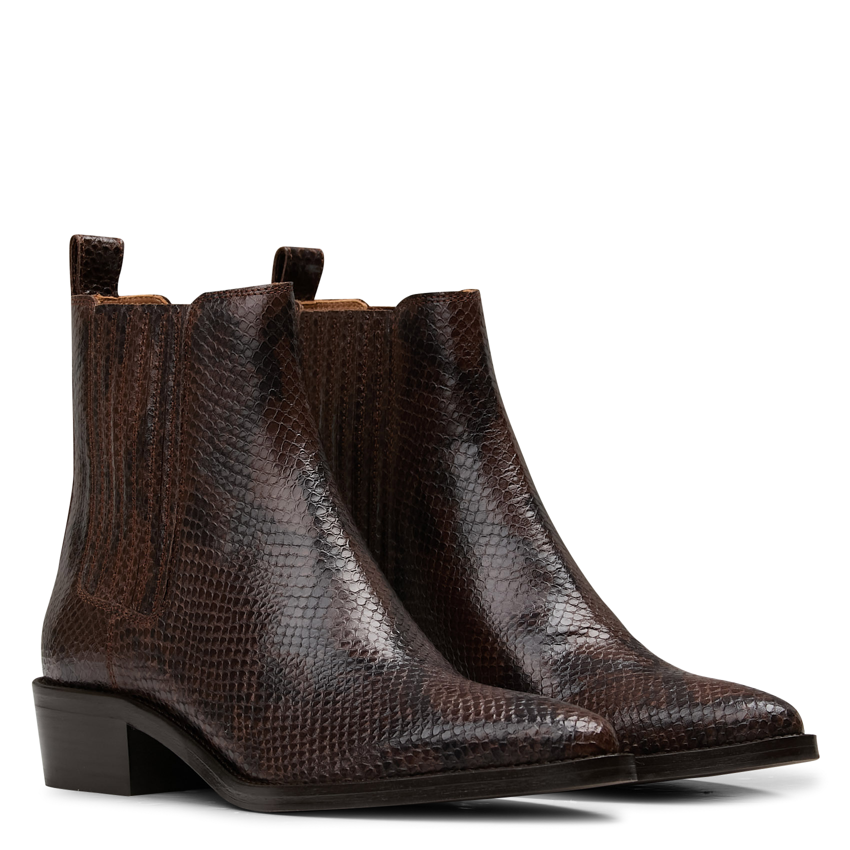 Bottines en cuir imprimé  BOBBIES Marron