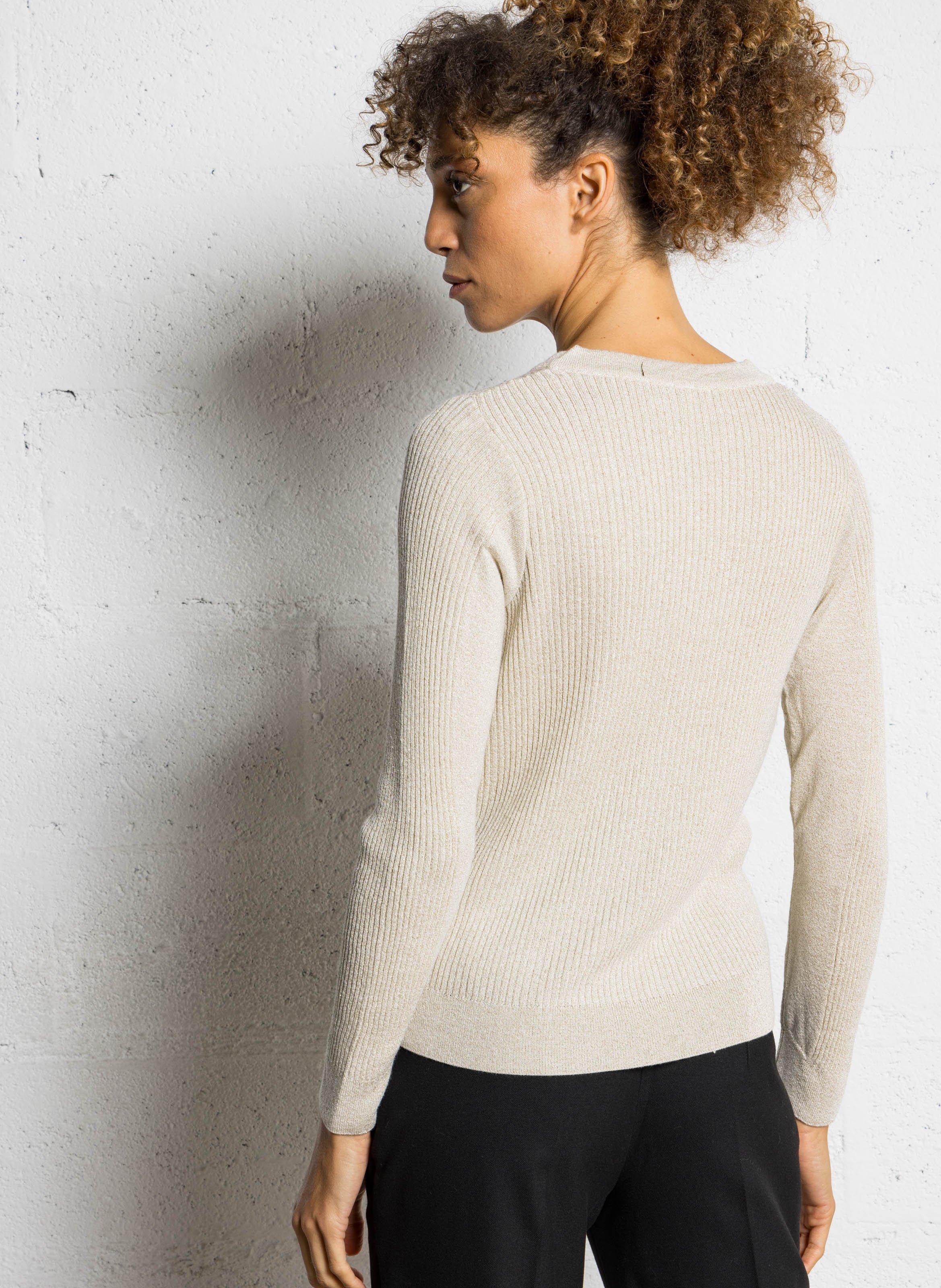 Pull col v  I CODE Blanc