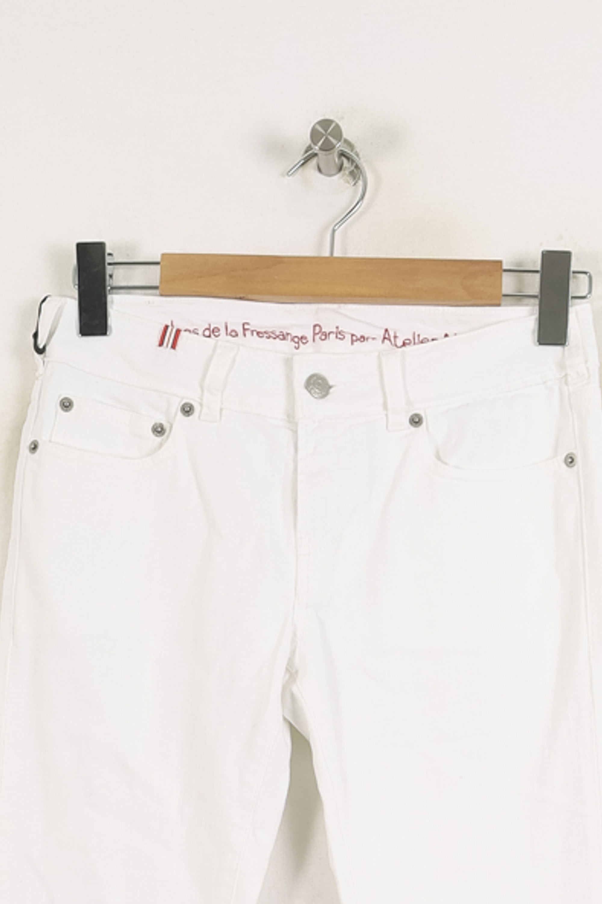 Cropped slim jeans with studs INES DE LA FRESSANGE - Seconde main White