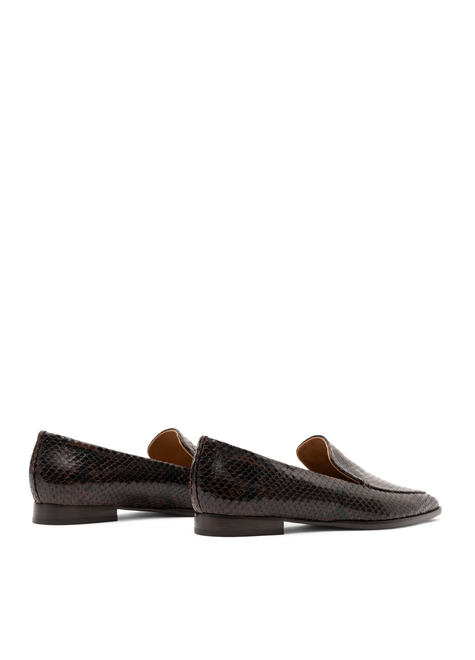 Snakeskin print leather loafers PARALLELE PARIS Brown
