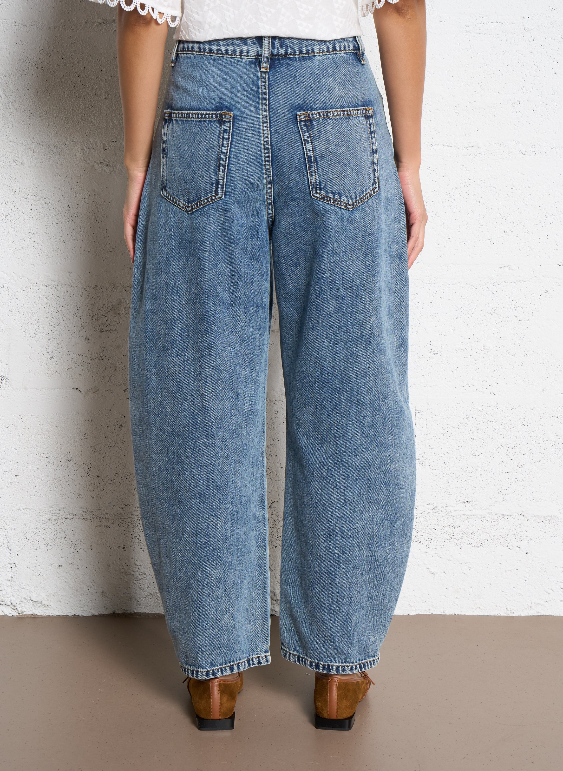 Weit geschnittene Jeans - aus Baumwolle Blau