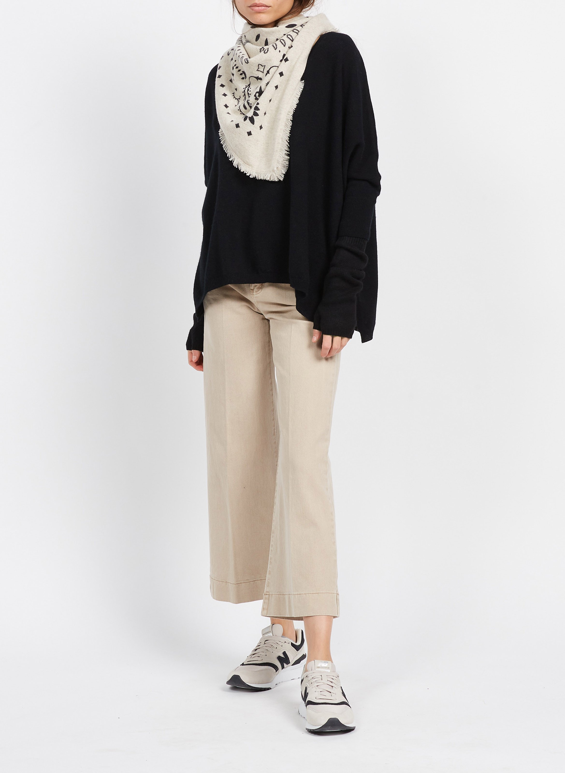 Pull col V oversize en cachemire KUJTEN Noir