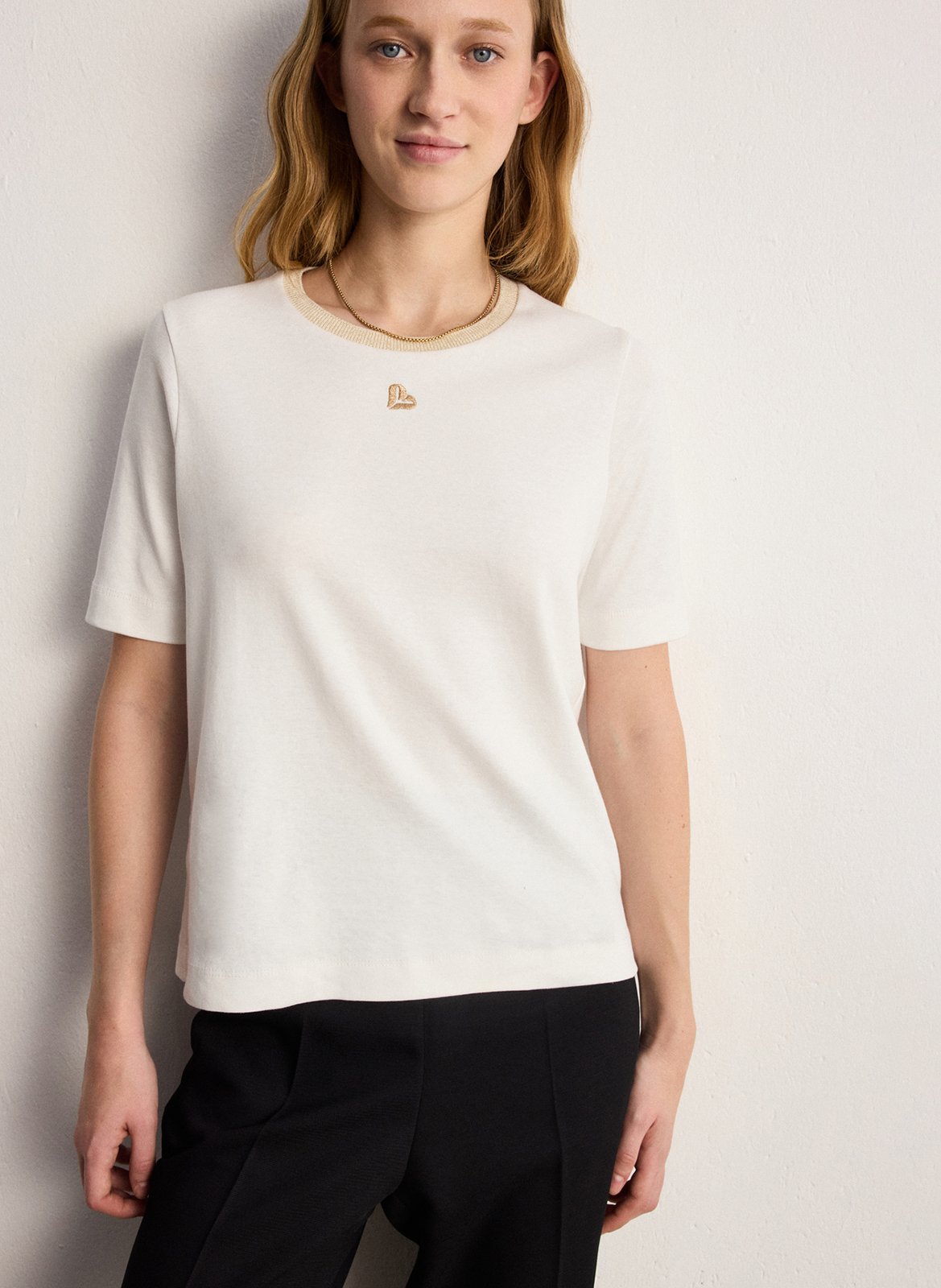 Baumwoll-Pullover mit Rundhalsausschnitt PABLO Weiss