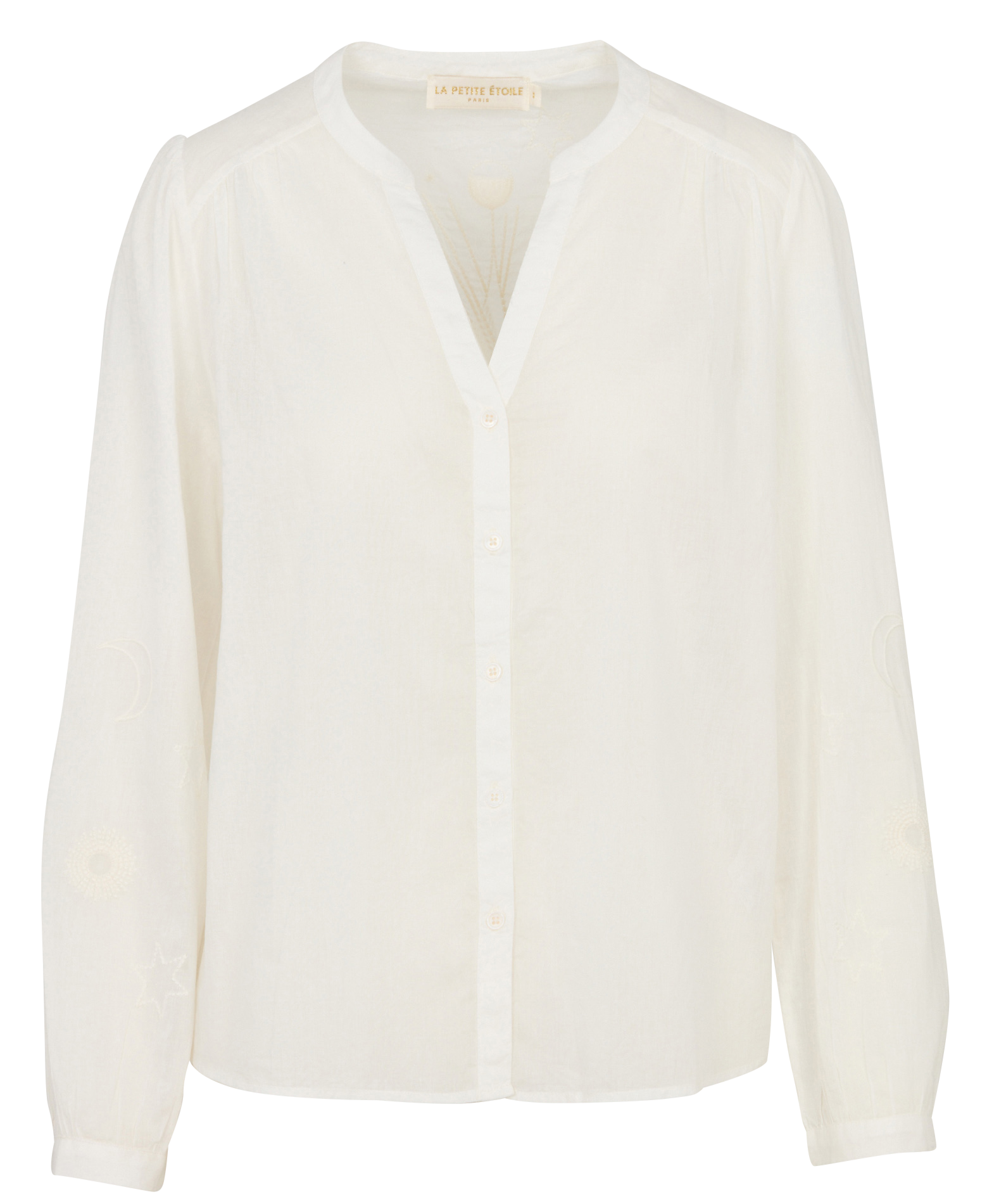 Bluse mit Tunika-Kragen und Baumwollstickereien LA PETITE ETOILE