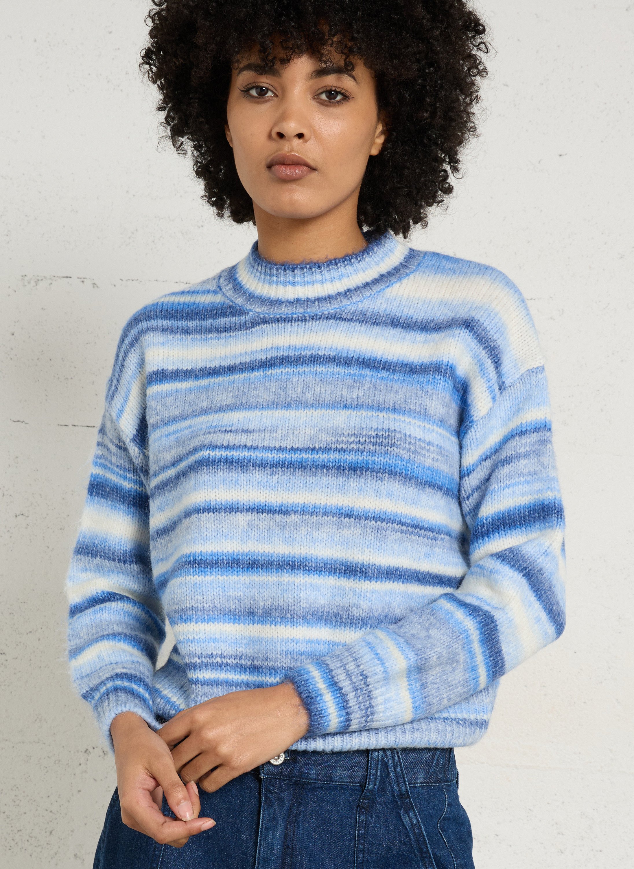 Striped loose-fit sweater with round neck MAISON 123
