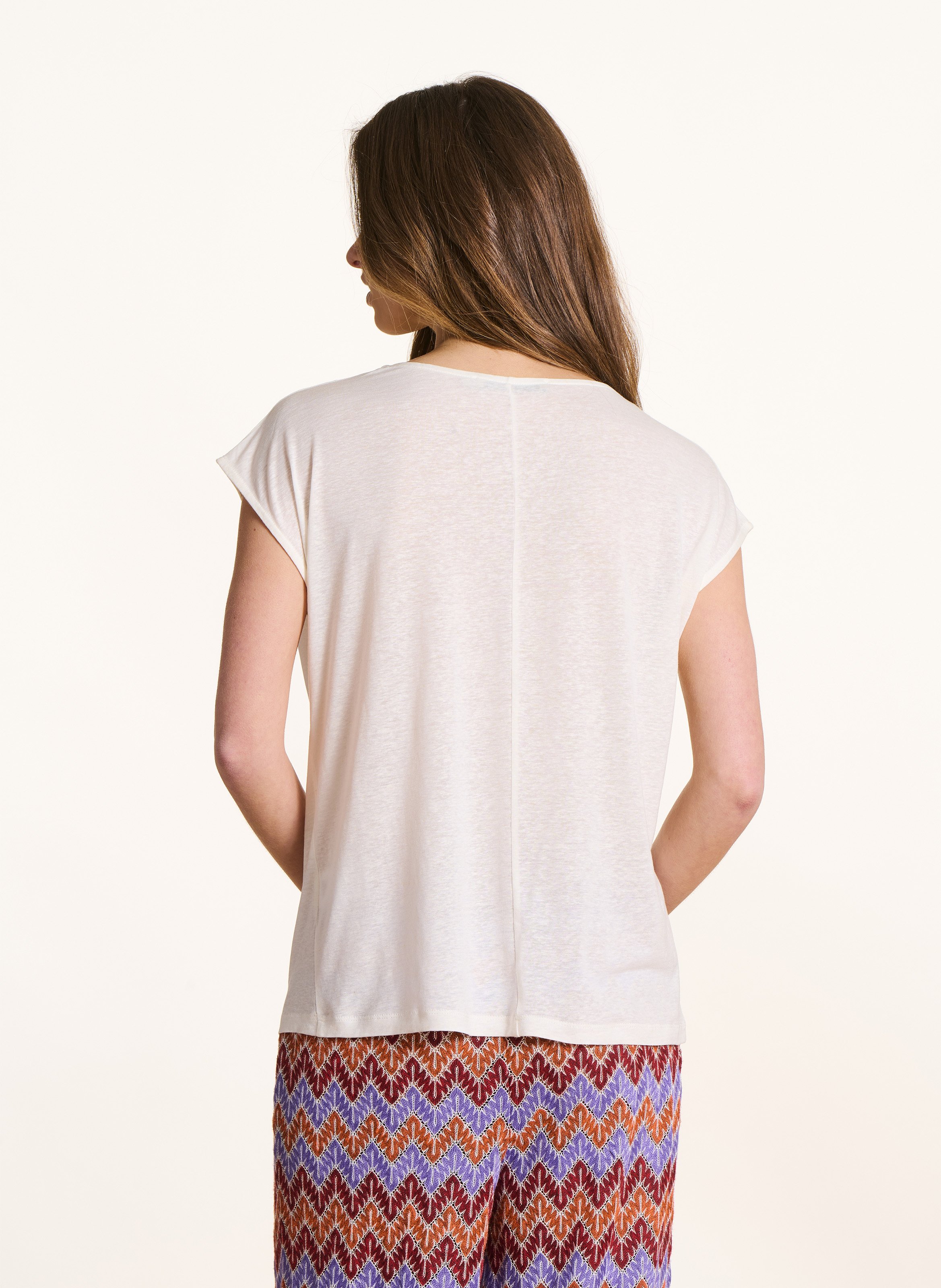 Tee-shirt oversize col rond LA FEE MARABOUTEE Blanc
