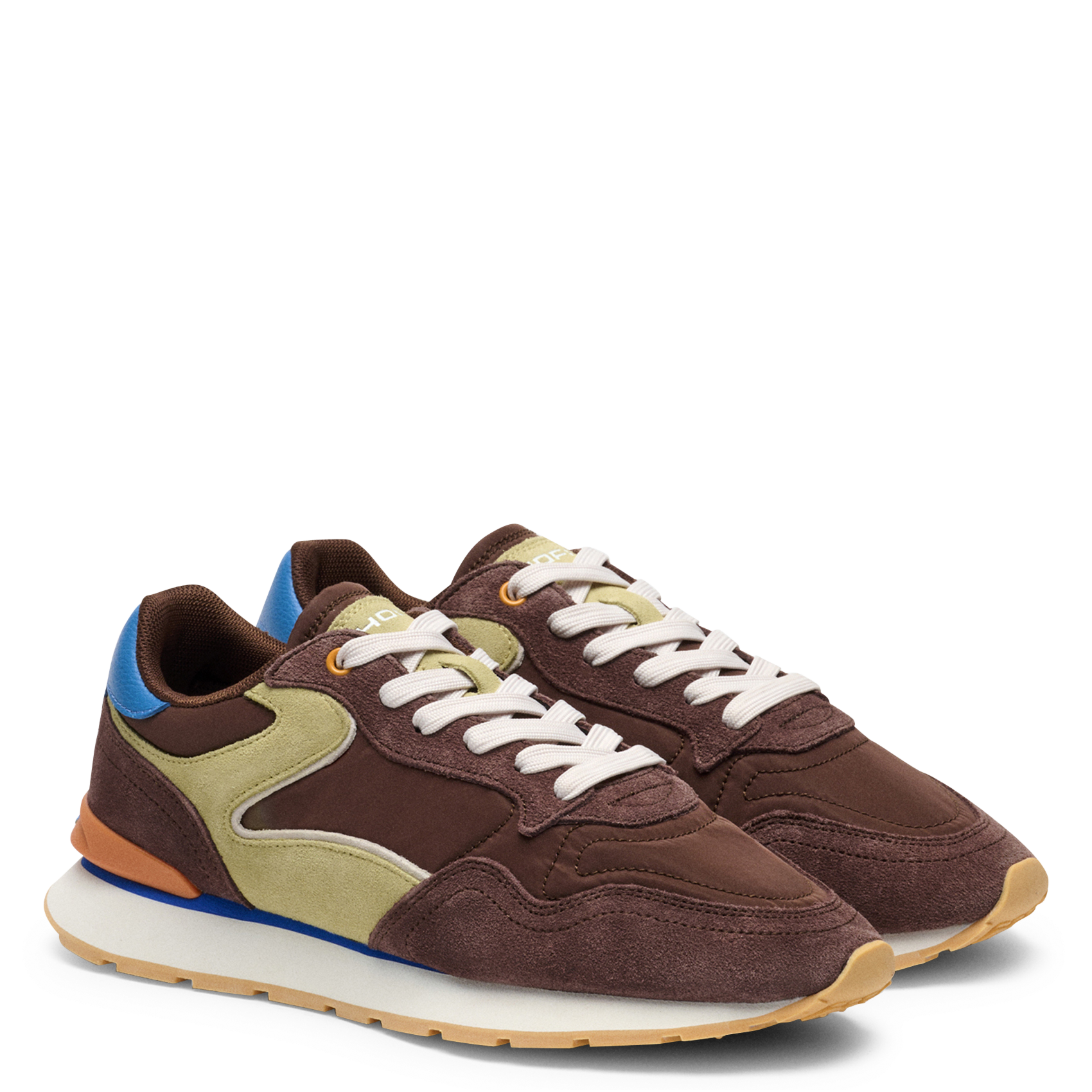 Low-top leather mix sneakers HOFF Brown