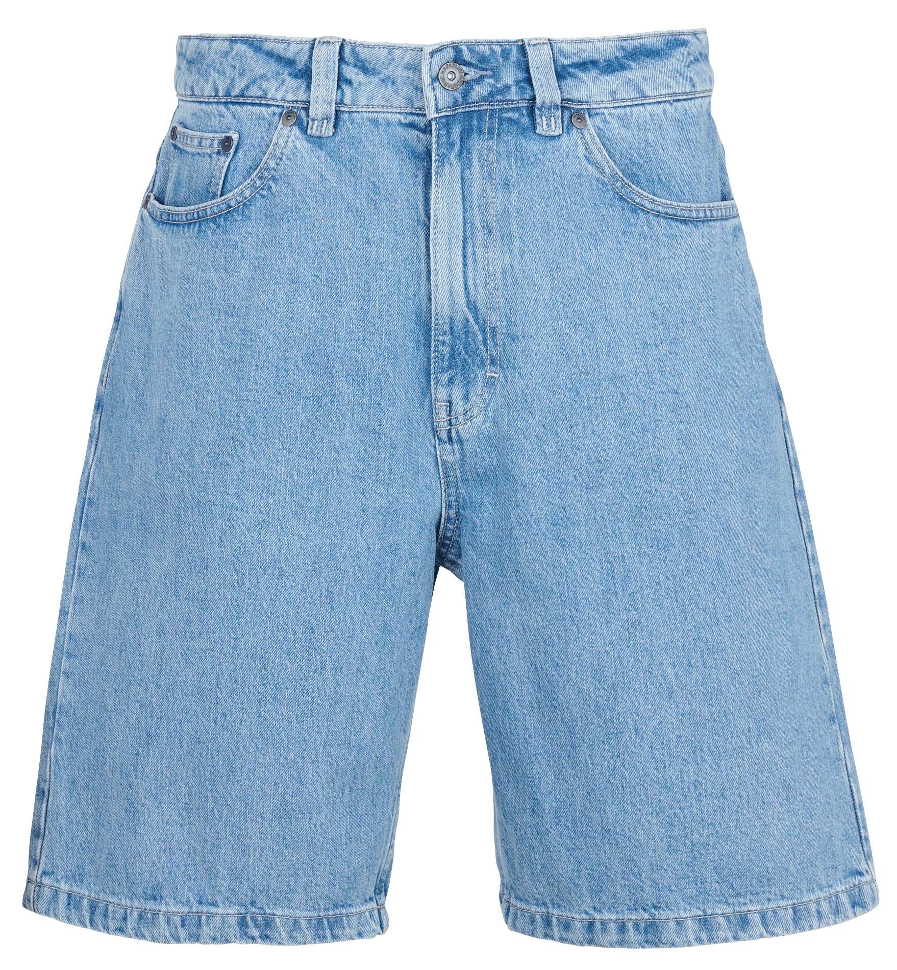 Short droit en coton Bleu