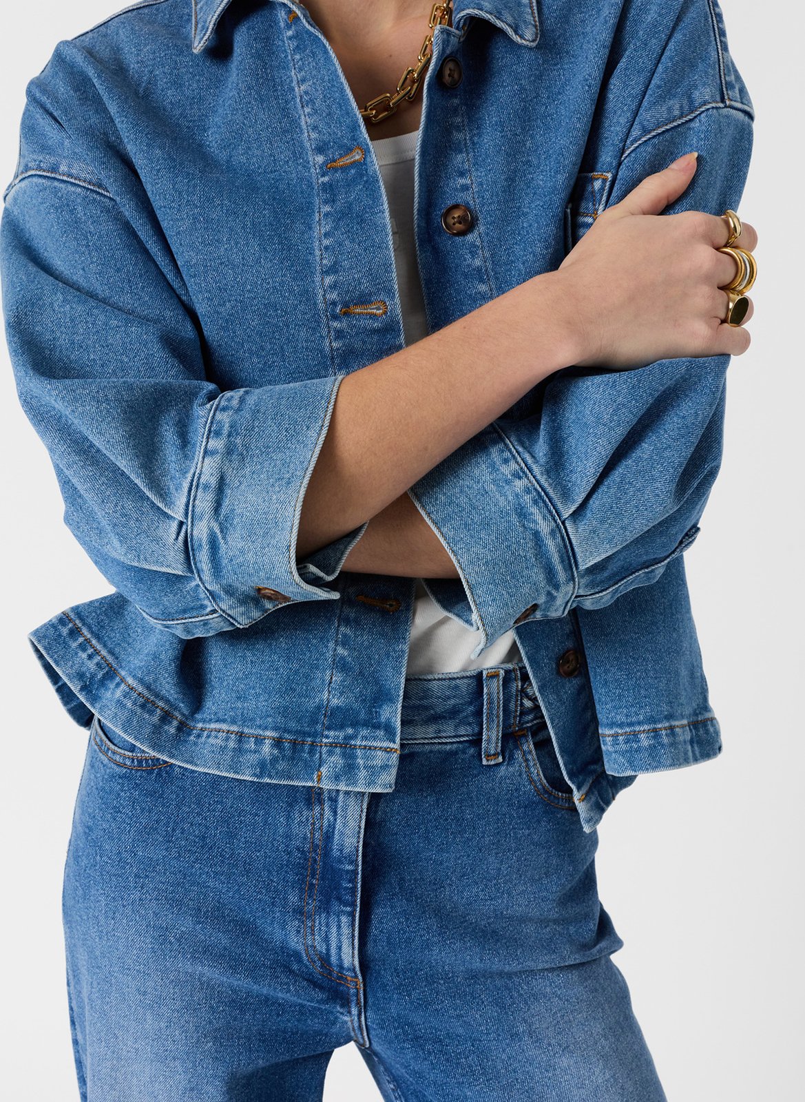 Cotton and linen shirt with classic collar GERARD DAREL Blue