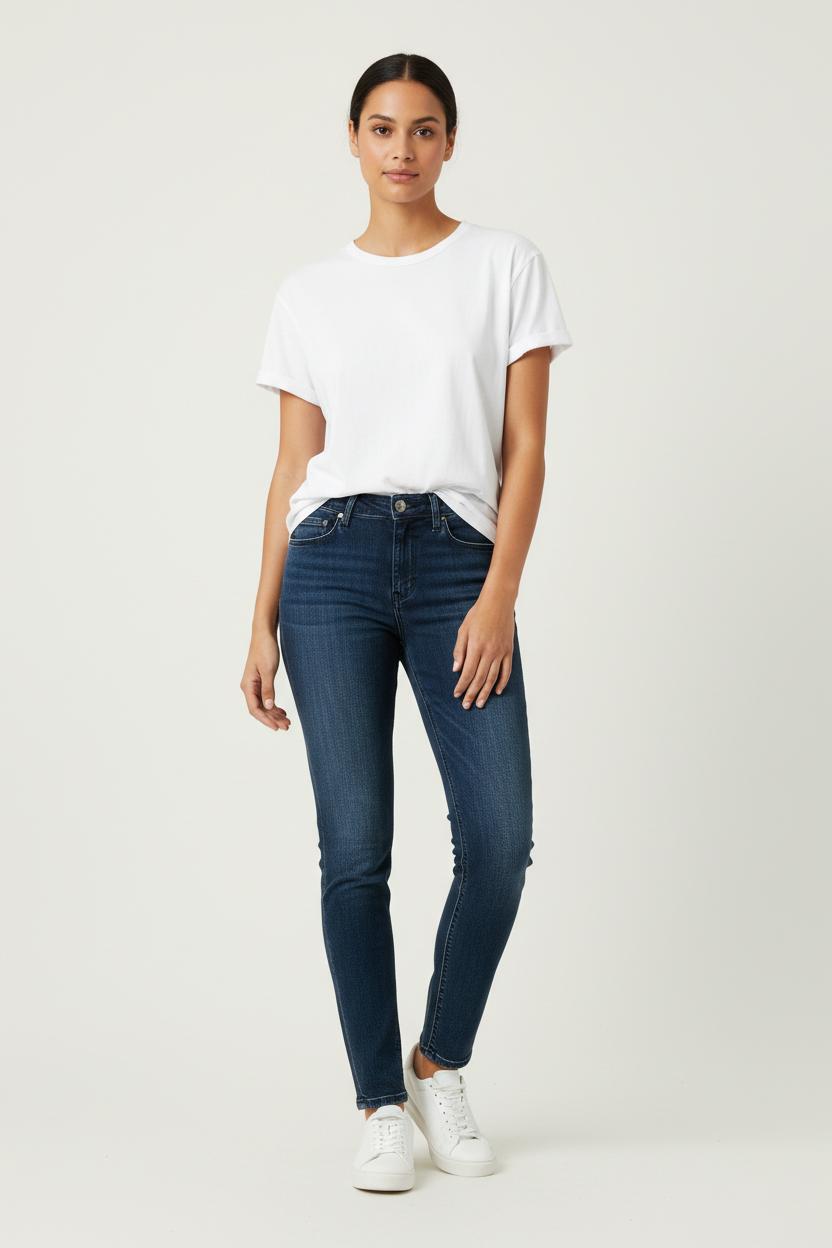 Cropped slim jeans with studs ACNE STUDIOS - Seconde Main Blue